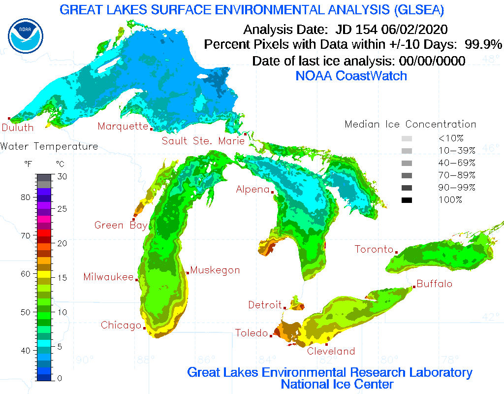 Great Lakes water temperatures starting to warm, but Lake Superior