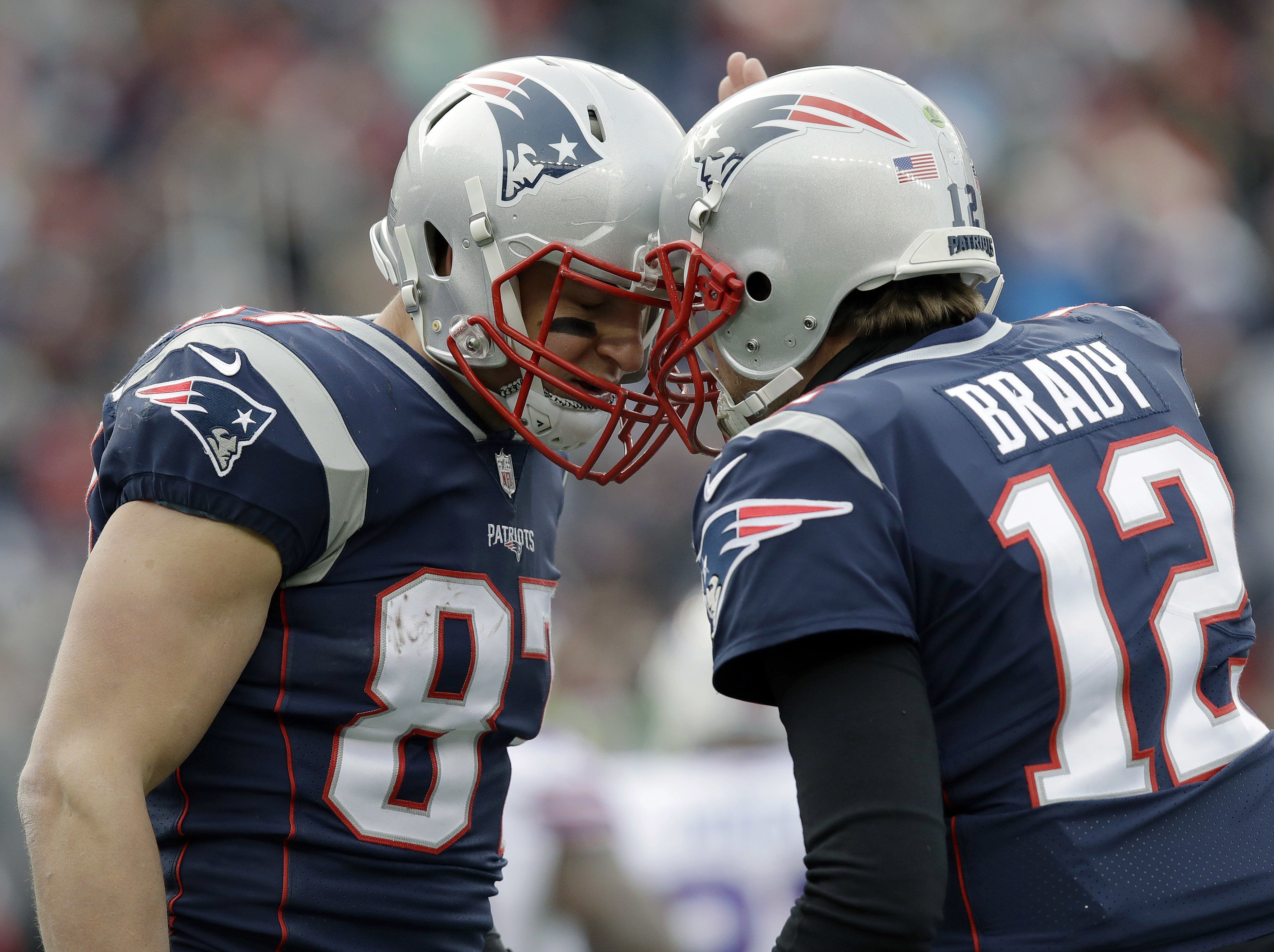 Tom Brady Gets Gronk at Patriots' Super Bowl Ring Celebration