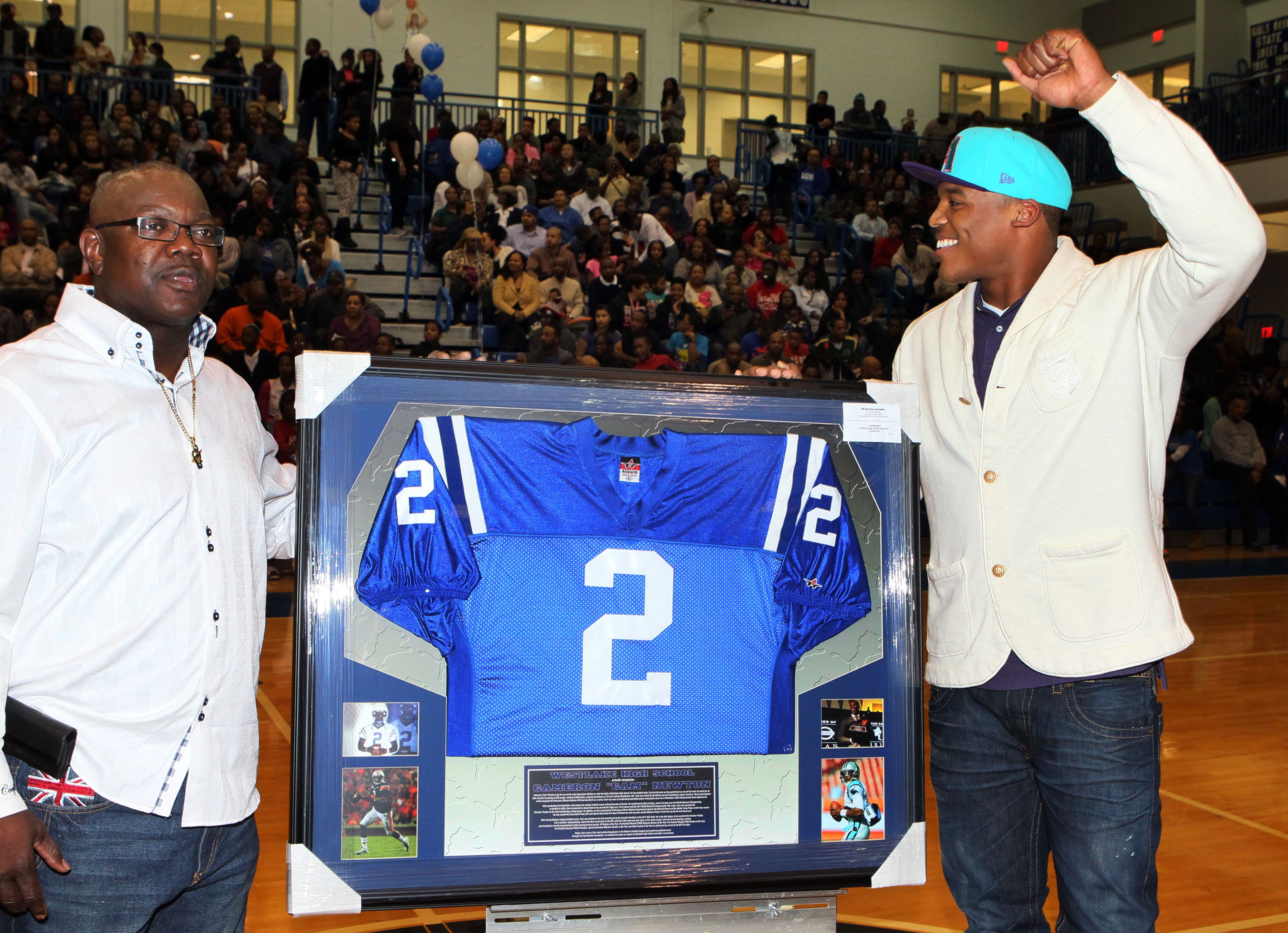 Cam Newton 10 Westlake High School Home Football Jersey — BORIZ