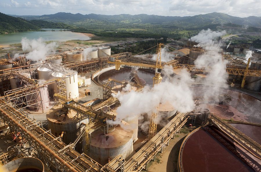 An overview of Barrick Gold Corporation's Pueblo Viejo gold mine is seen in Cotui