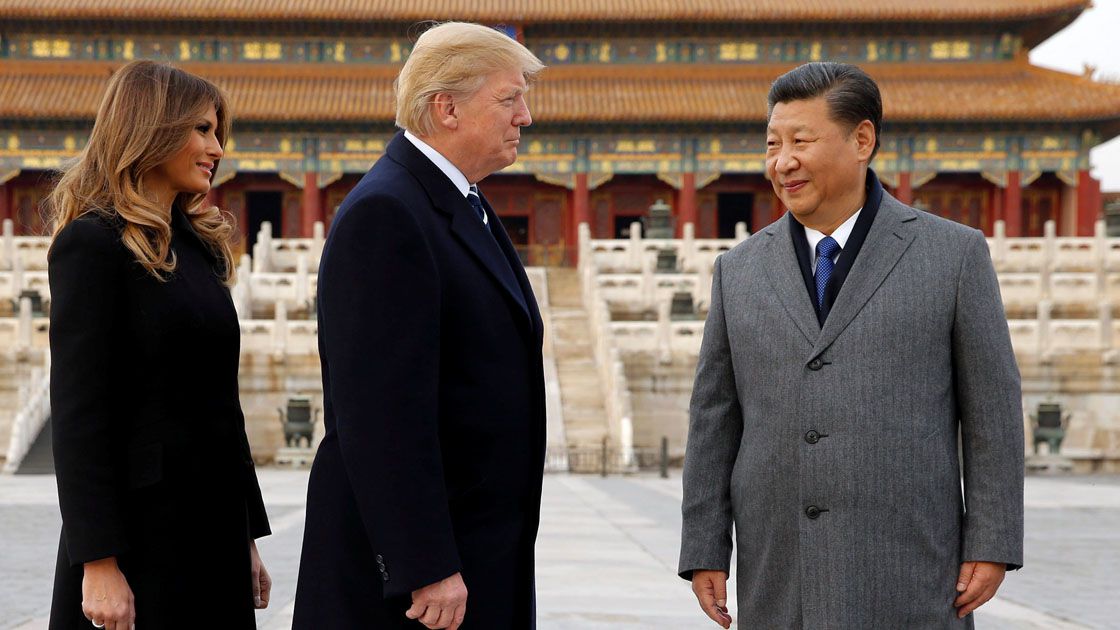 U.S. President Donald Trump and U.S. first lady Melania visit the Forbidden City with China's President Xi Jinping in Beijing