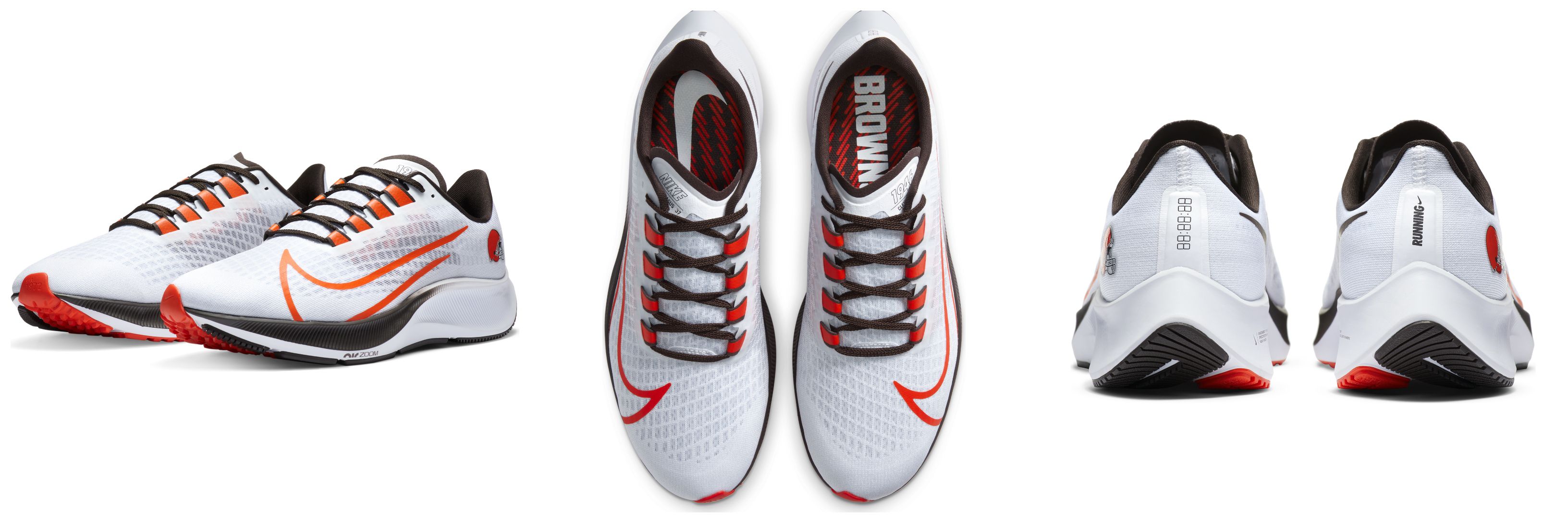 Unisex Nike White Cleveland Browns Zoom Pegasus 37 Running Shoe