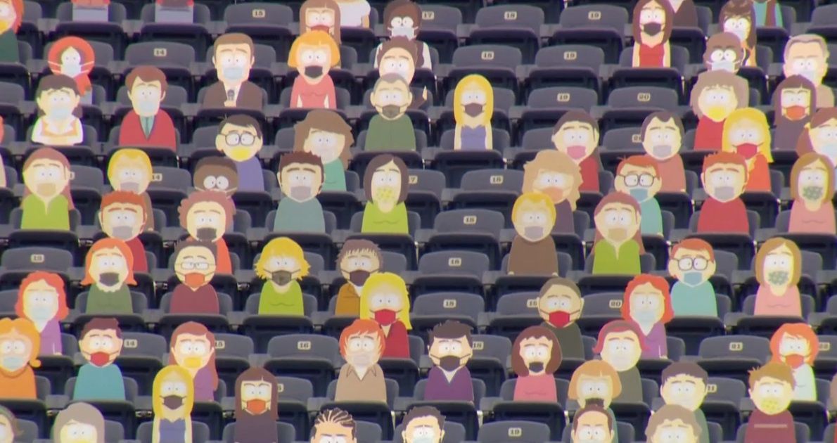 Cartoon cast of South Park attends Broncos game