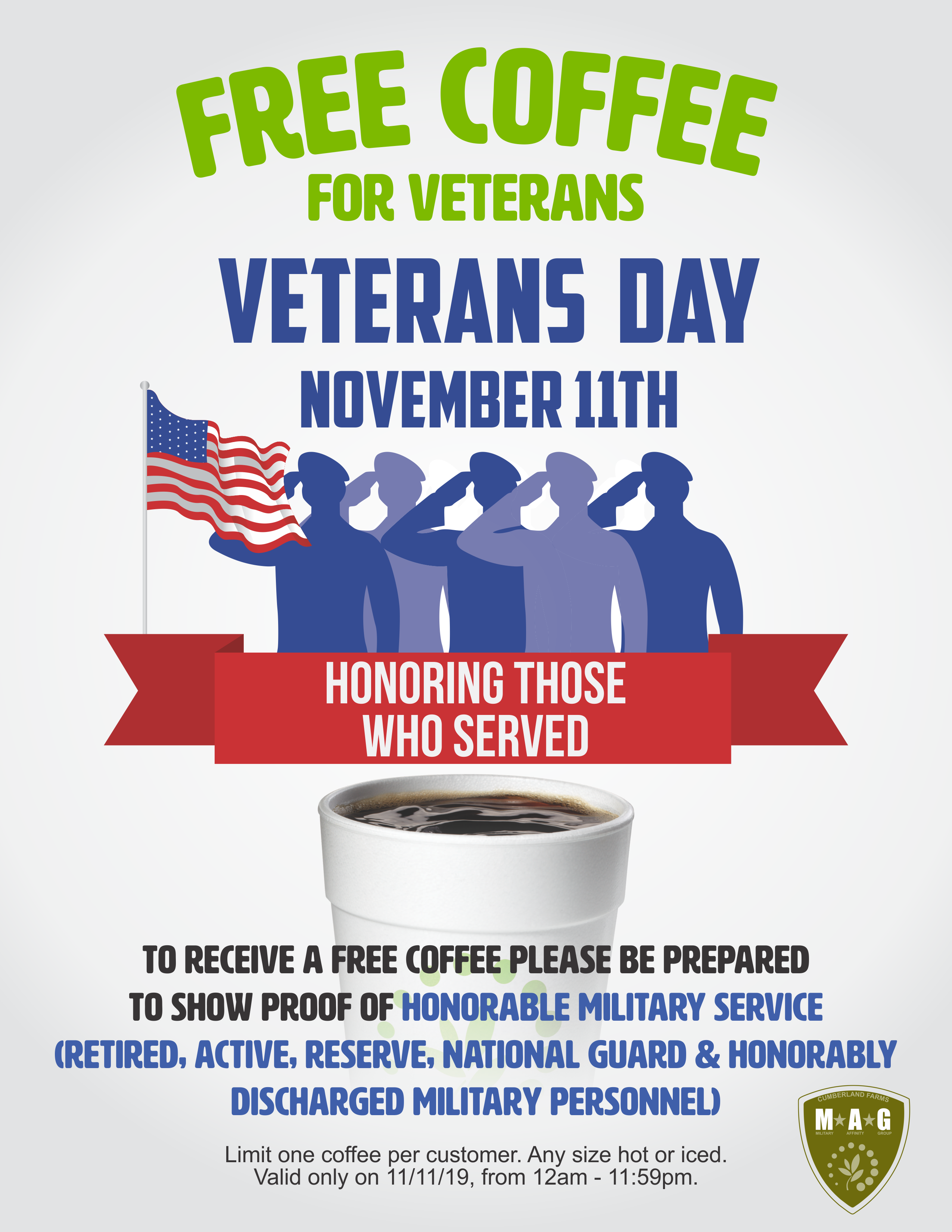 Veterans Day Free Meals Coffee Deals Starbucks Subway Target