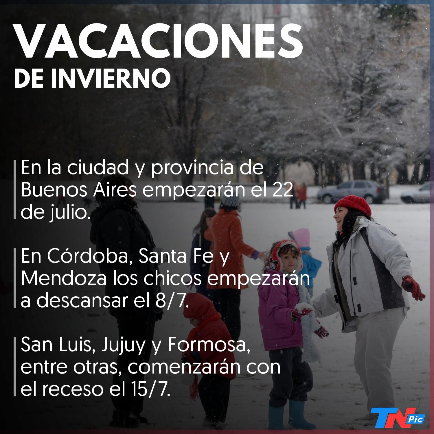 Cu ndo son las vacaciones de invierno en cada provincia TN