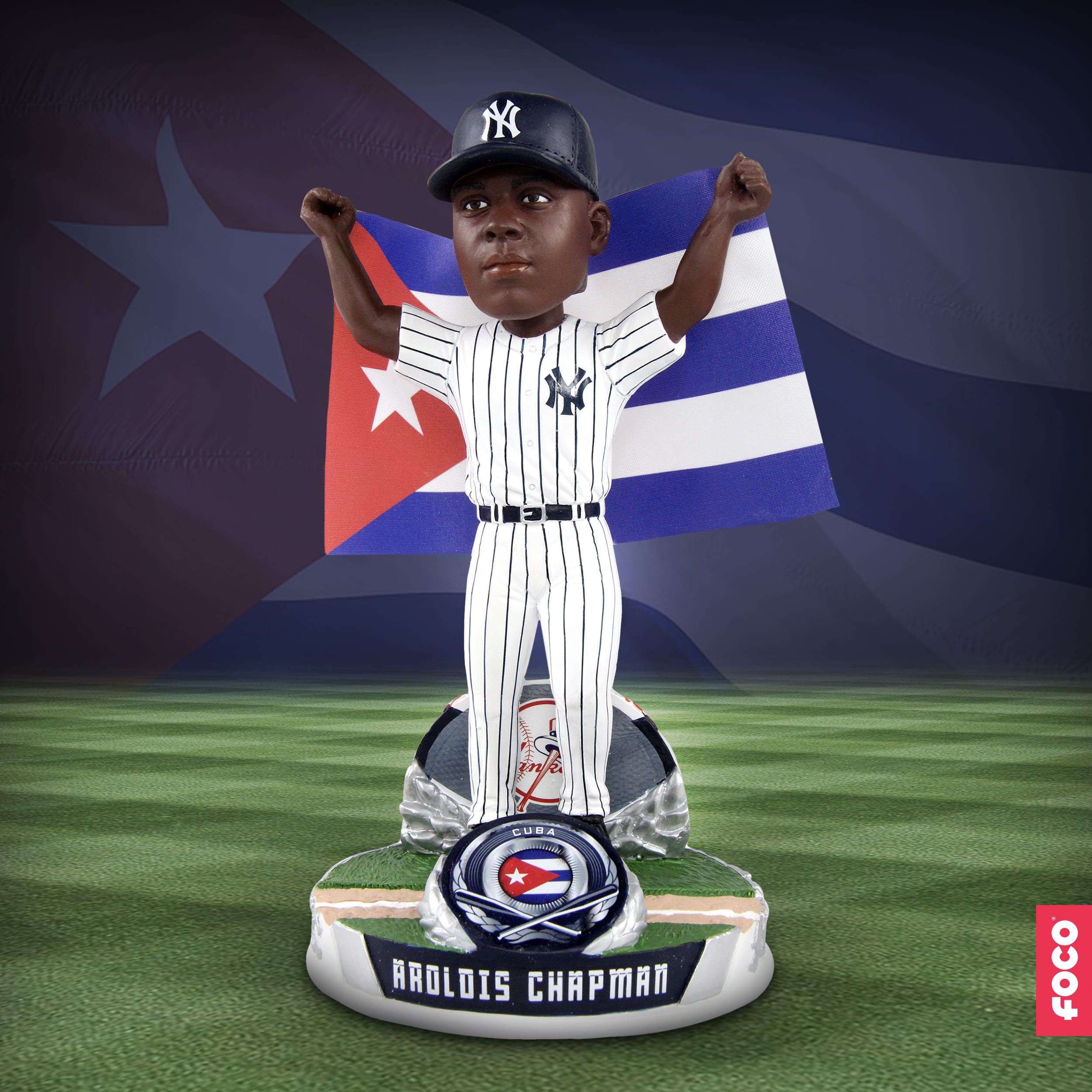 Aroldis Chapman New York Yankees National Flag Bobblehead MLB at