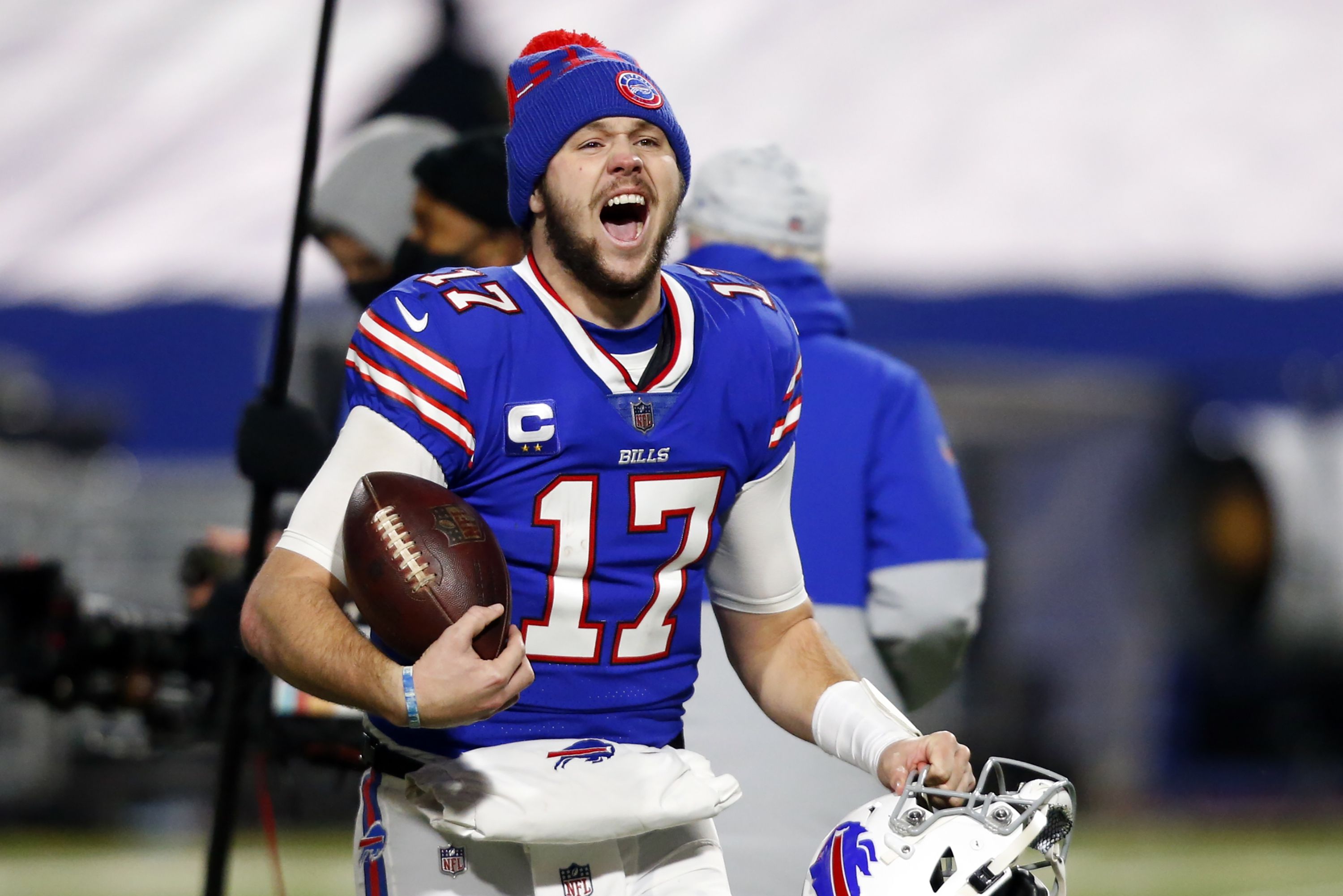 Josh Allen, Cole Beasley, Tre'Davious White and Andre Roberts