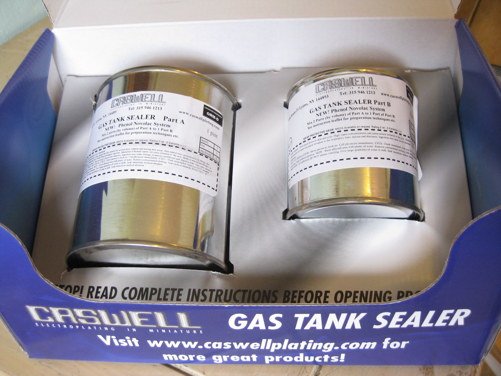 Caswell Epoxy Gas Tank Sealer - All Sizes & Colors
