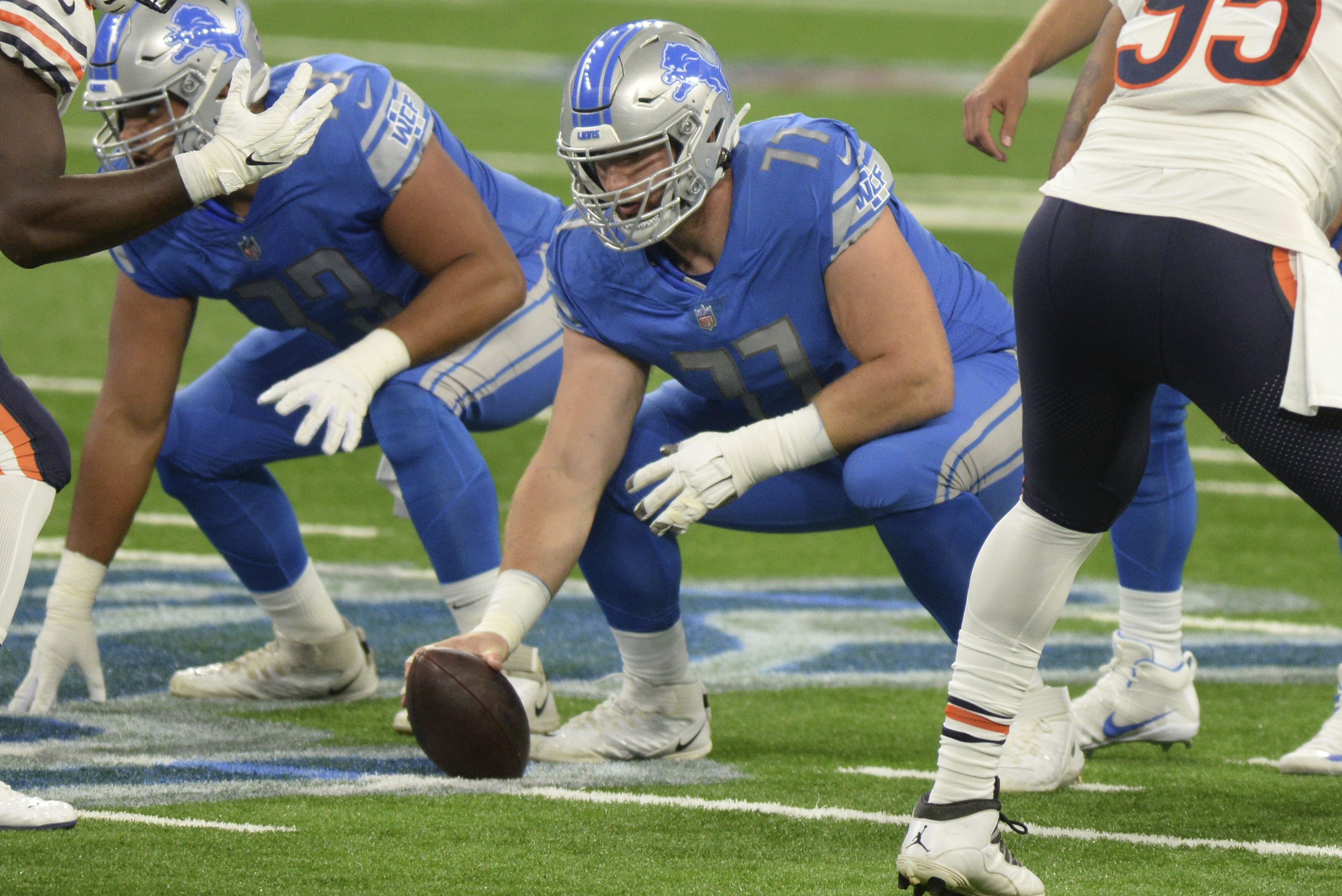 Frank Ragnow, Jonah Jackson missing on Detroit Lions' ailing