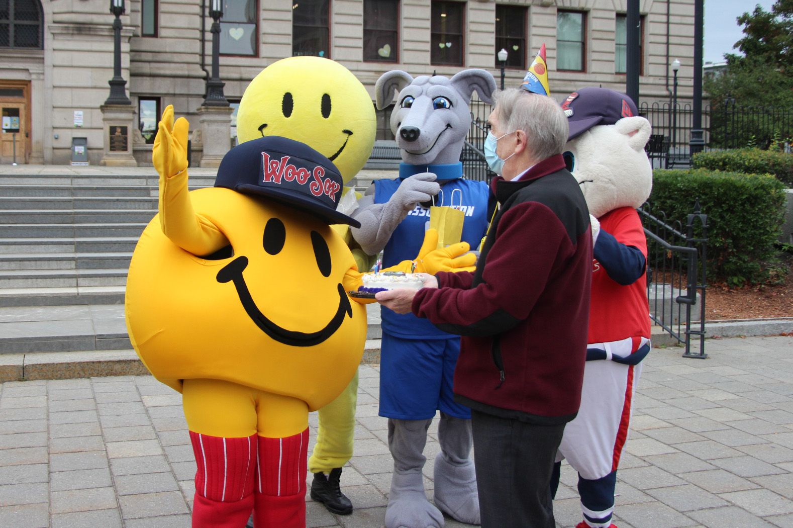 Smiley Ball debuts as WooSox mascot on World Smile Day 