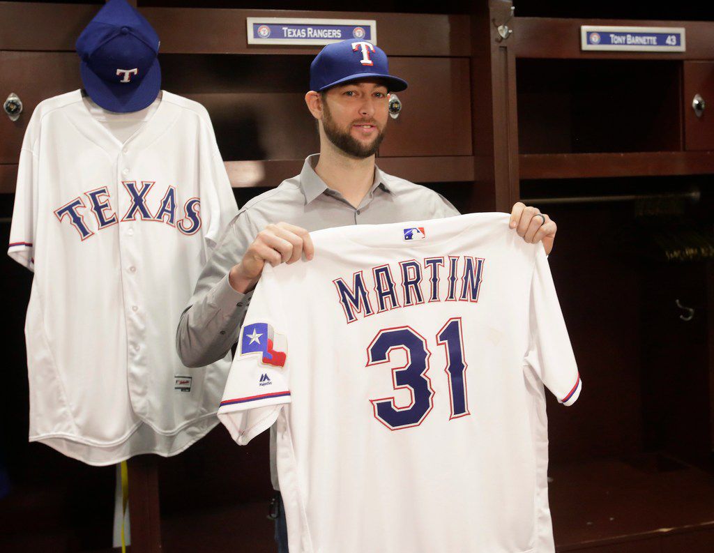 Texas Rangers Chris Martin Official Light Blue Authentic Youth Majestic  C-MART /Red 2018 Players' Weekend Flex Base Player MLB Jersey  S,M,L,XL,XXL,XXXL,XXXXL