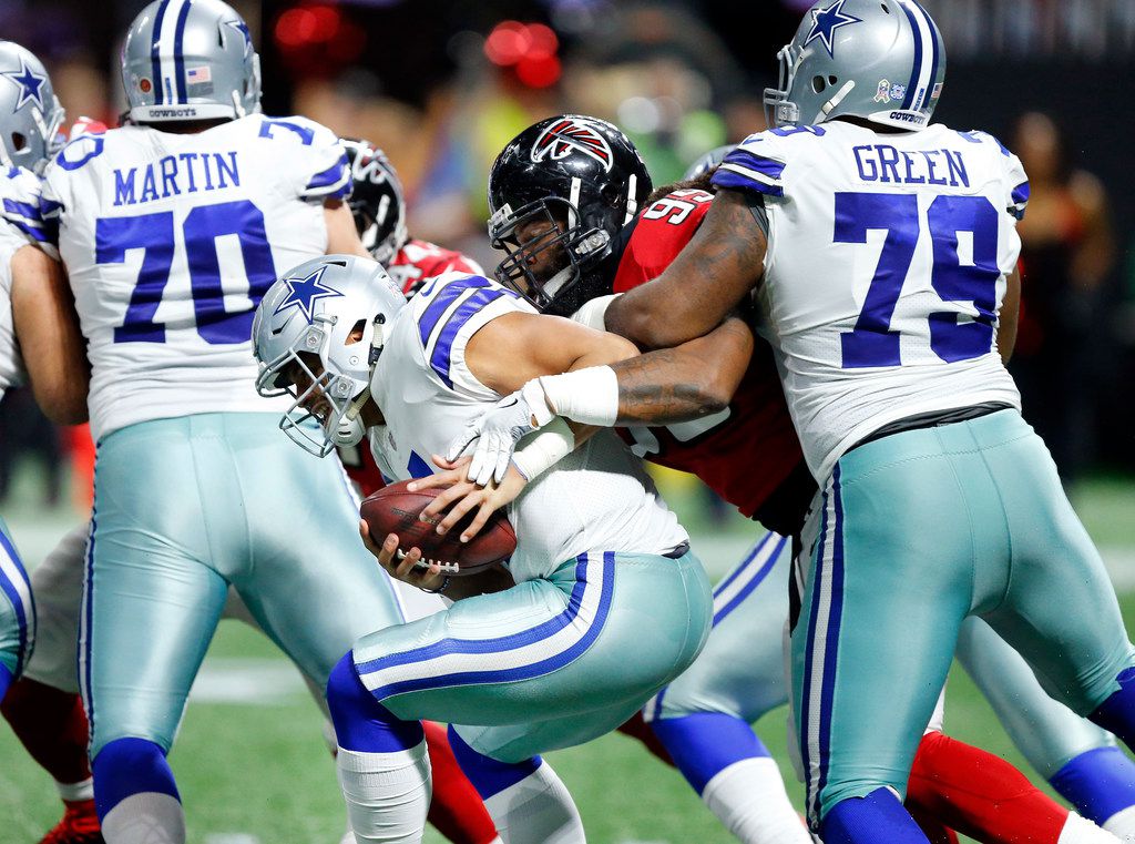 Horrendous! A breakdown of Cowboys' historically poor pass protection vs.  Falcons