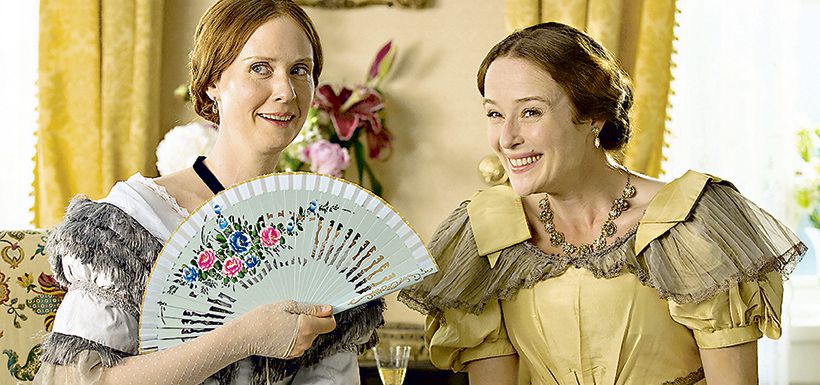 Cynthia Nixon en el rol de Emily Dickinson y Jennifer Ehle como su hermana en Una serena pasión.