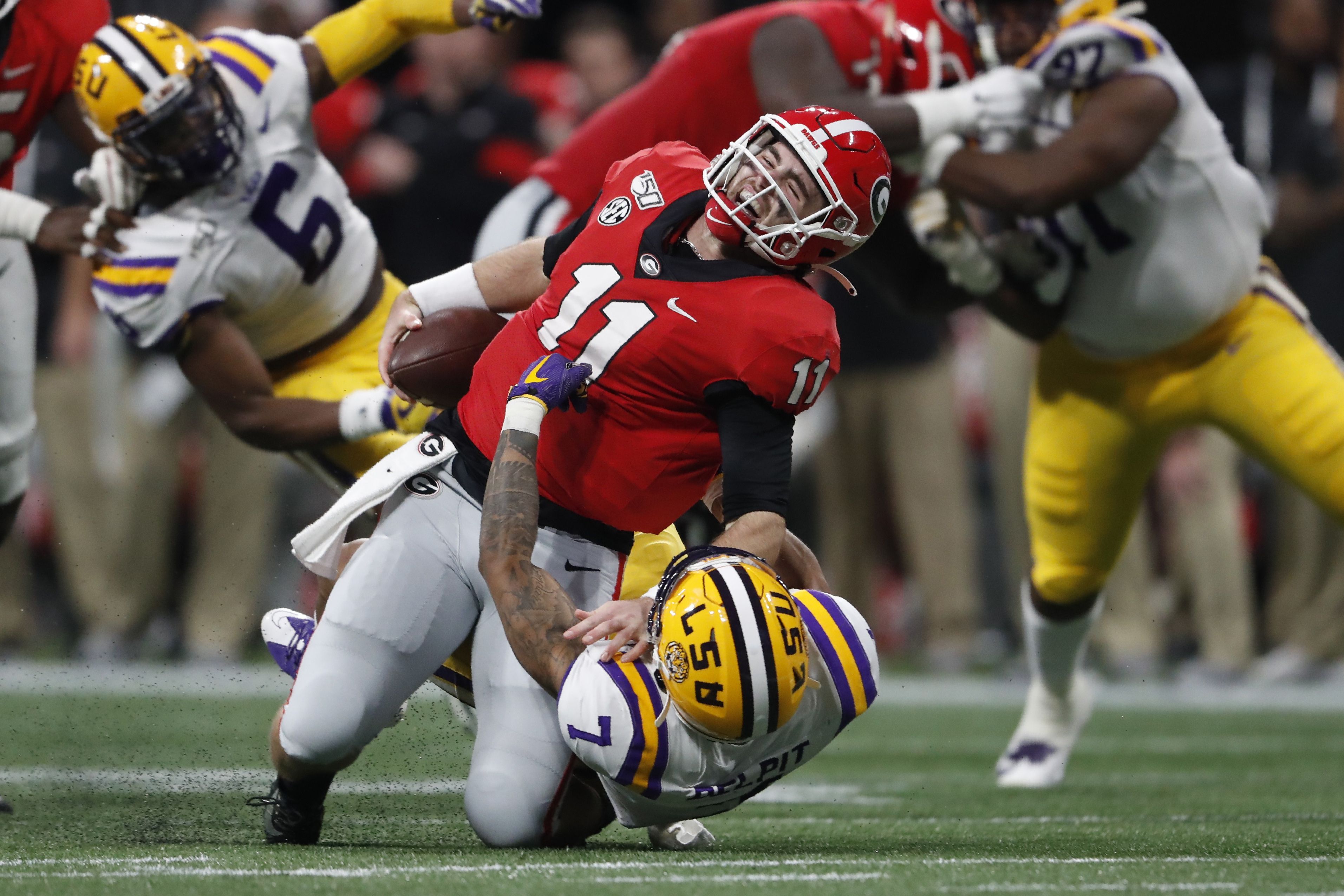 2019 SEC Championship: Georgia's Dominick Blaylock carted off injury