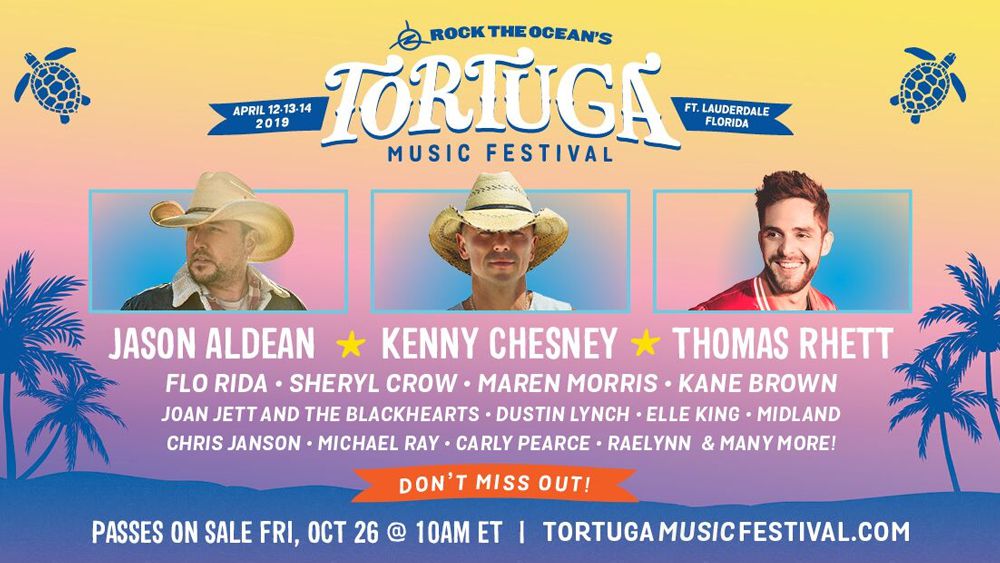 2019 Tortuga Music Festival Lineup Poster