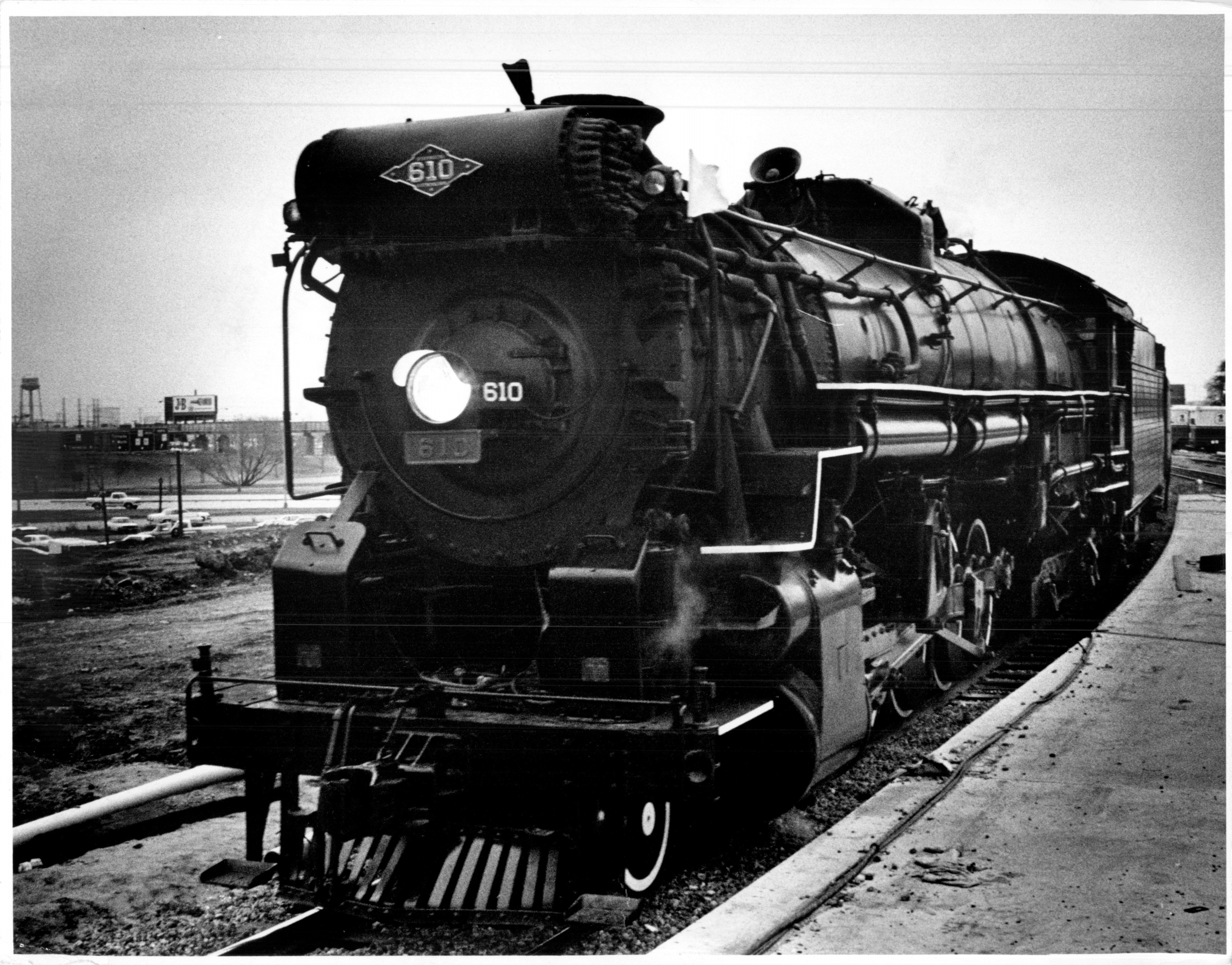 Photo Train Wreck Steam Locomotive Crushes Car 