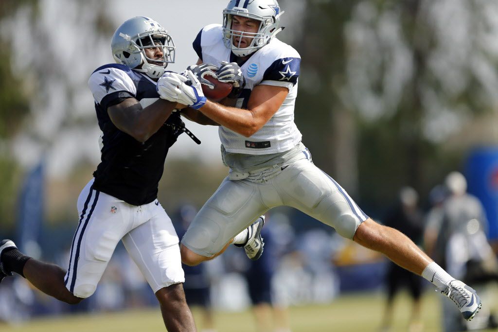 Dallas Cowboys quarterback Jameill Showers looks to pass against