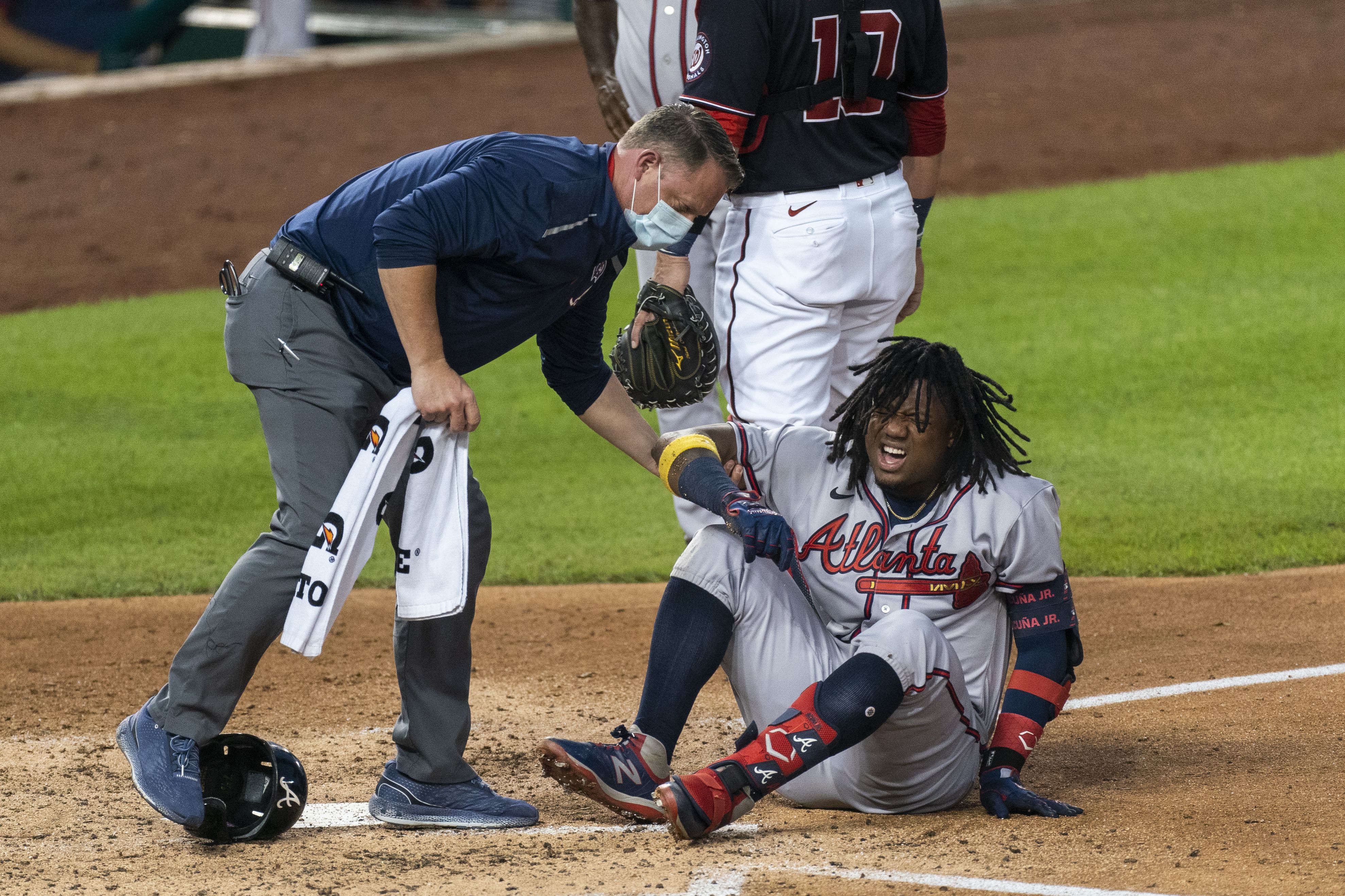 Atlanta Braves' Ronald Acuna Jr. leaves game with ankle injury, but X-rays  negative