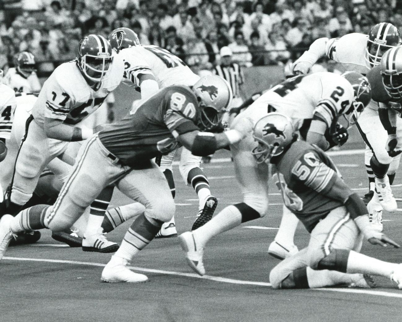 Defensive tackle Herb Orvis of the Detroit Lions watches pregame News  Photo - Getty Images