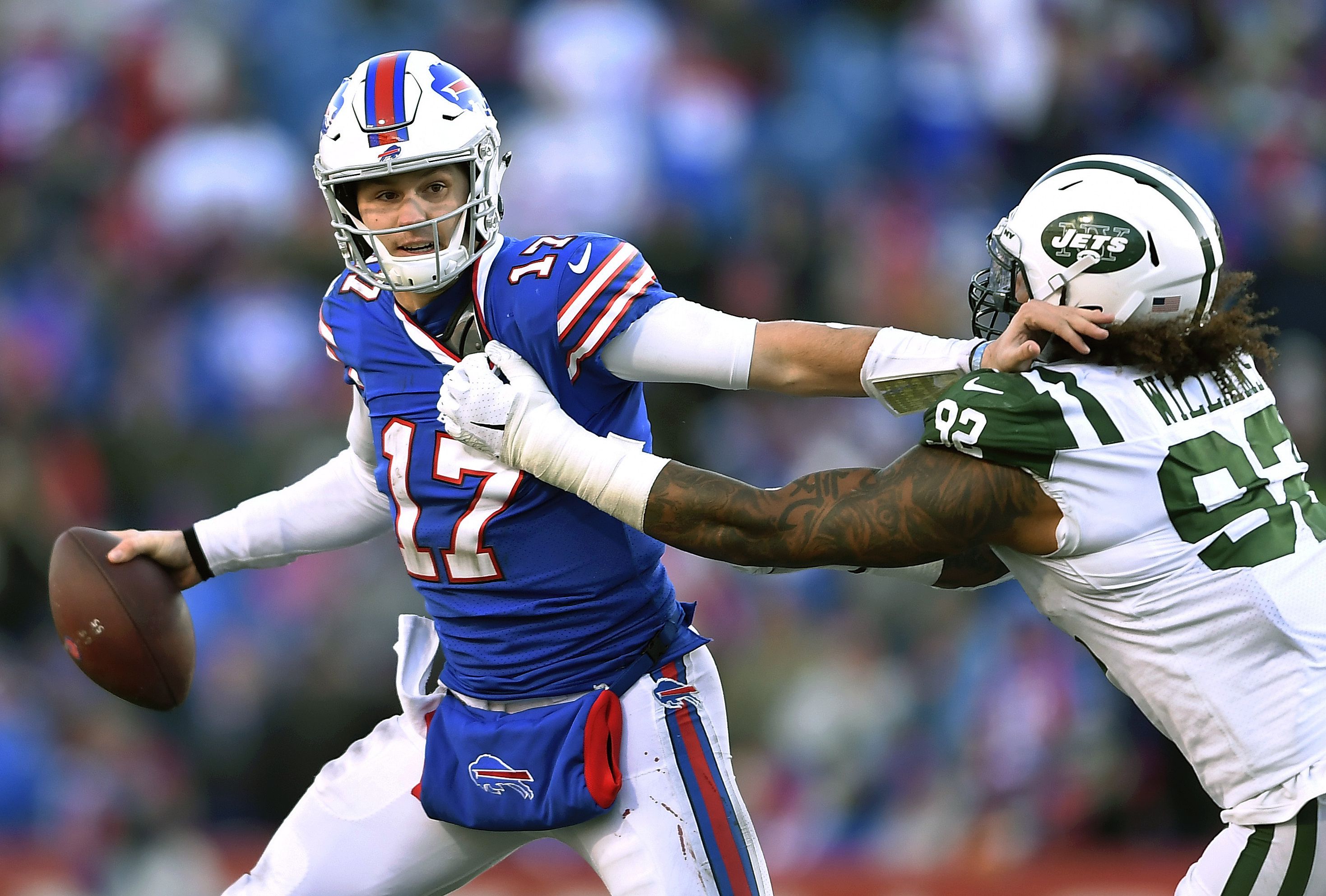 Jets daring Bills quarterback Josh Allen to beat them from pocket Sunday 