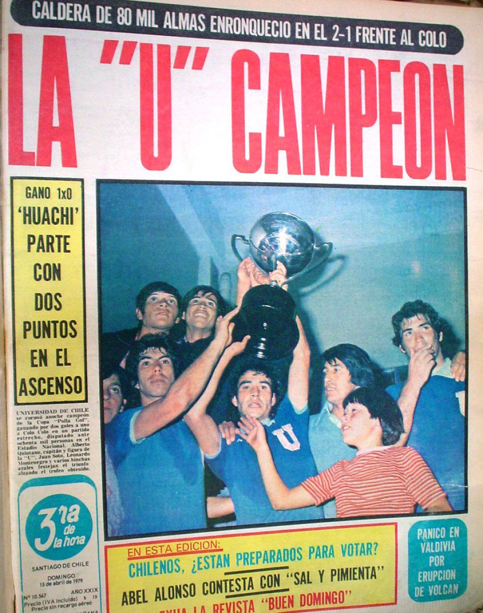 Portada de La Tercera U. de Chile campeón