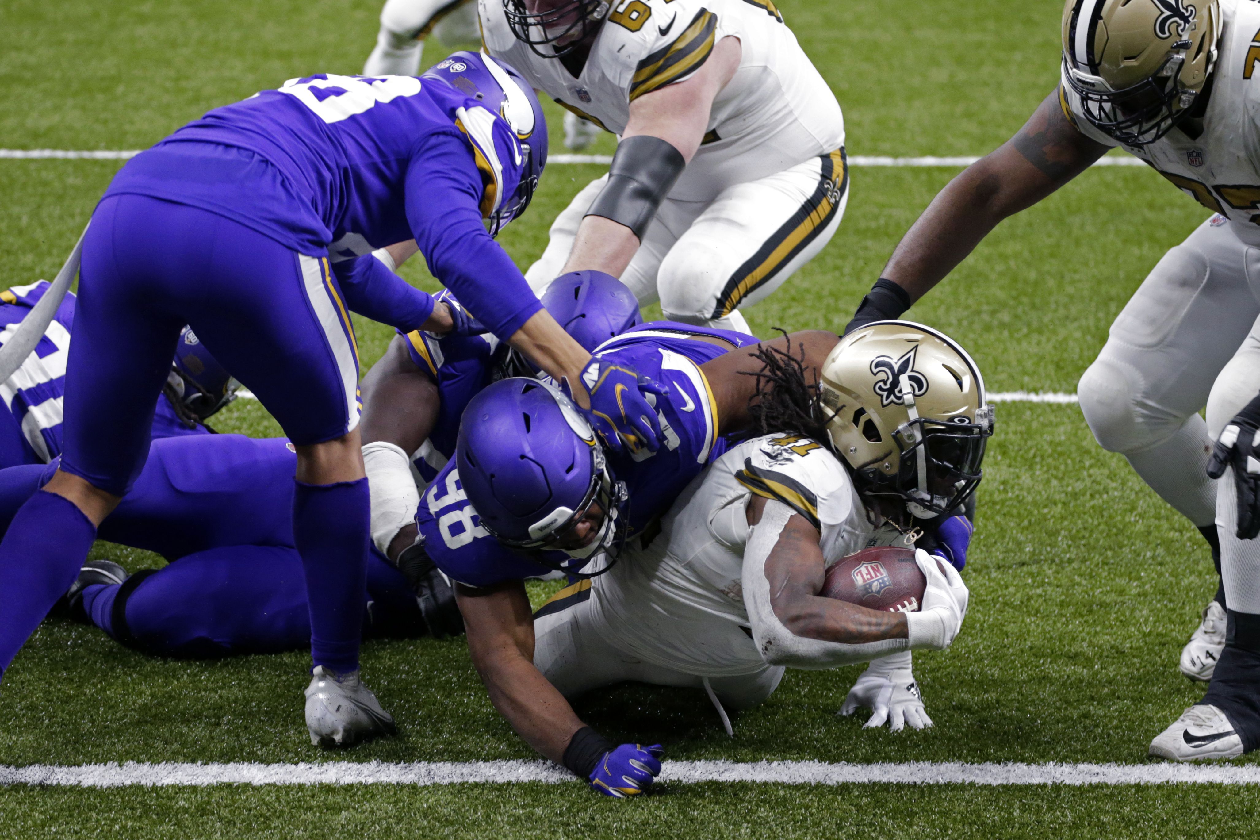 Kamara ties NFL record with six TDs as Saints beat Vikings to clinch NFC  South, NFL