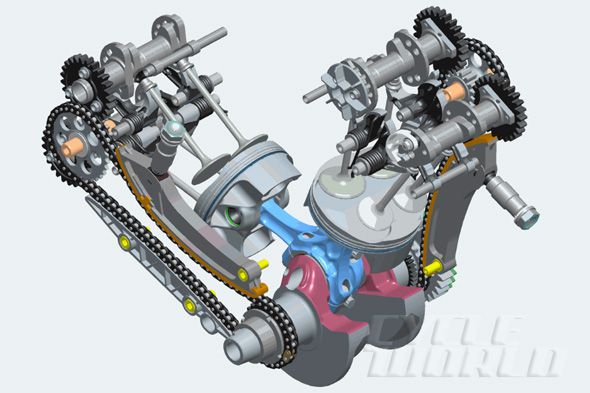 desmodromic valve train animation clipart