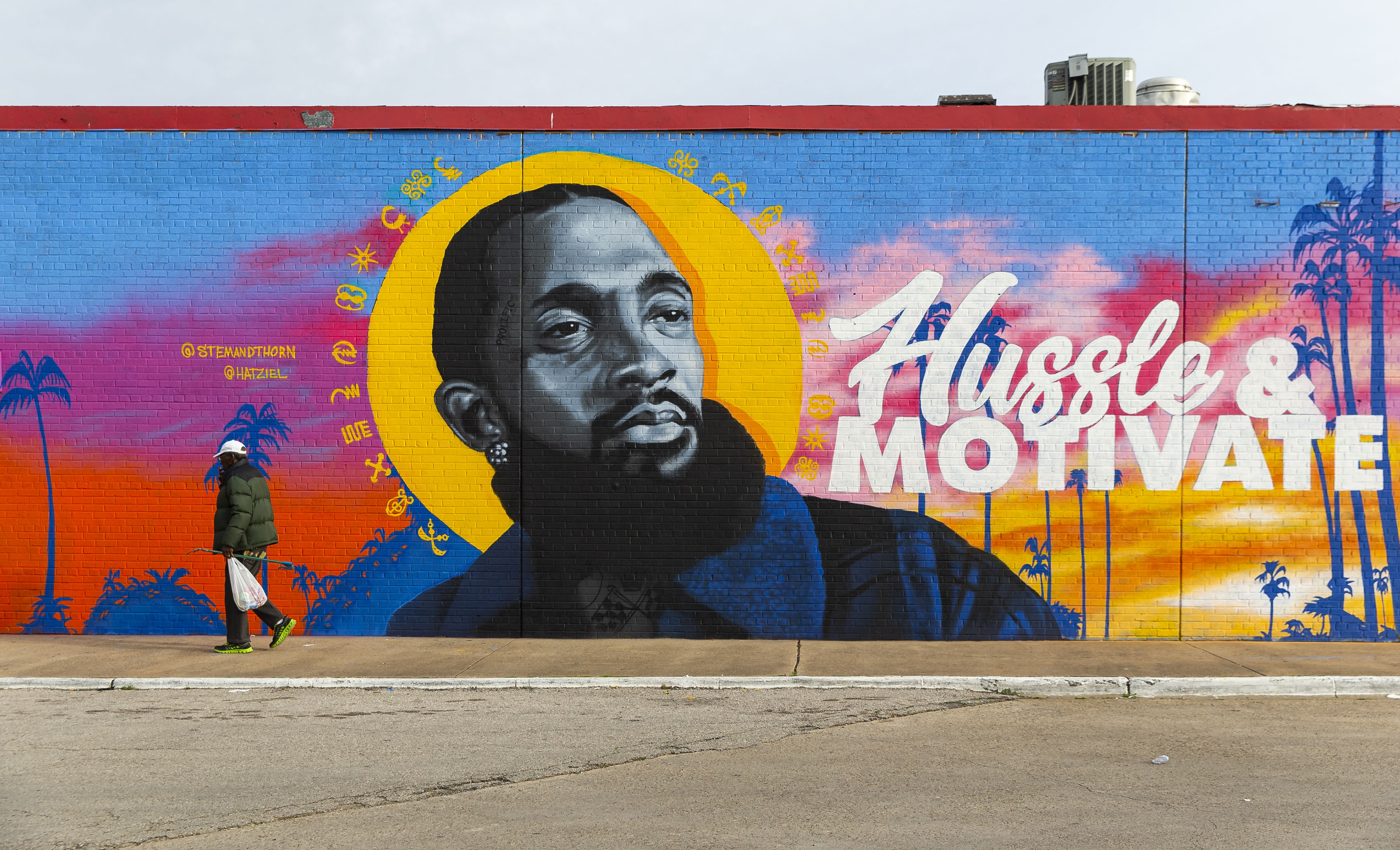 Los Angeles, United States. 05th Jan, 2020. A mural of NIpsey