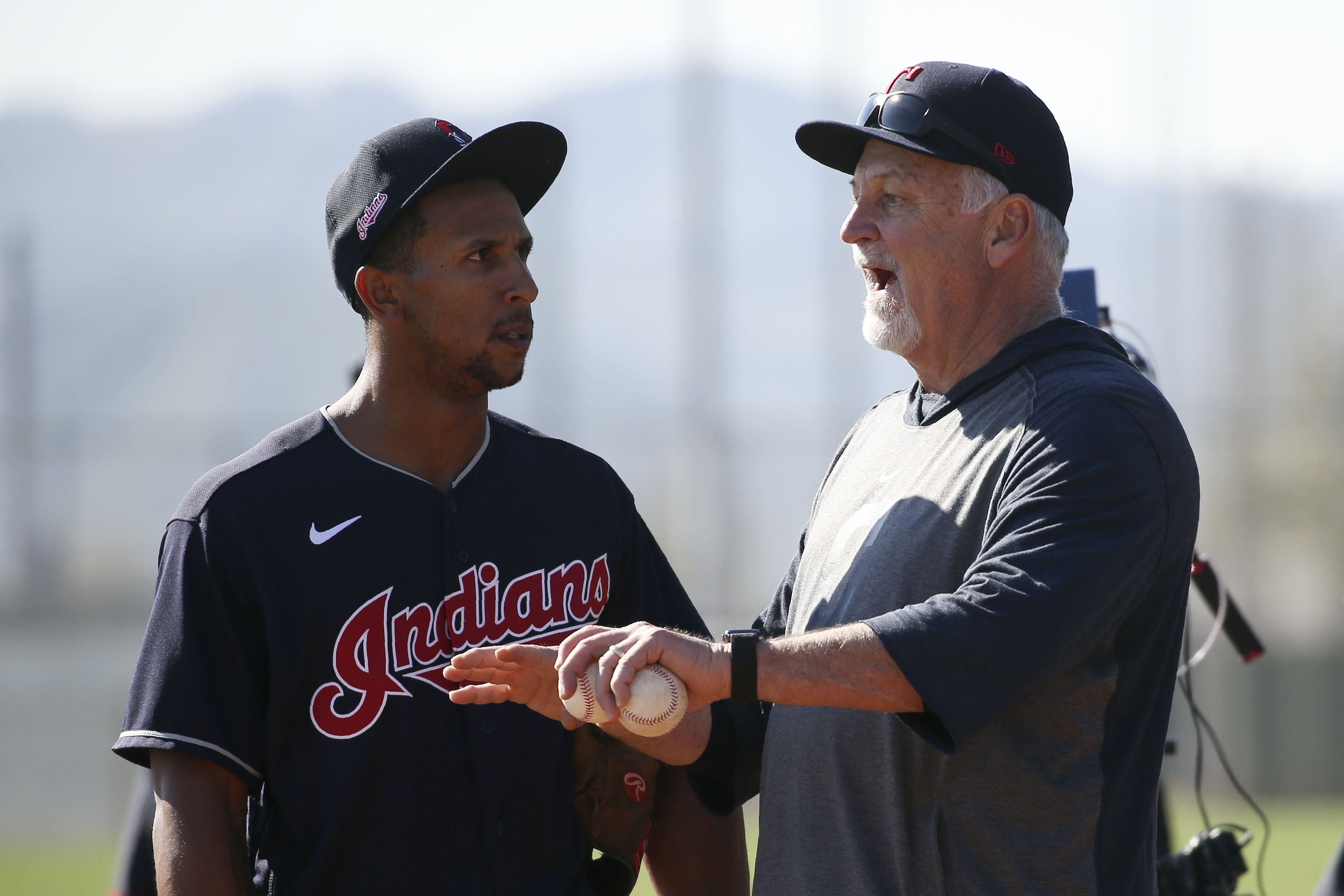 Cleveland Guardians pitching coach Carl Willis stands in the