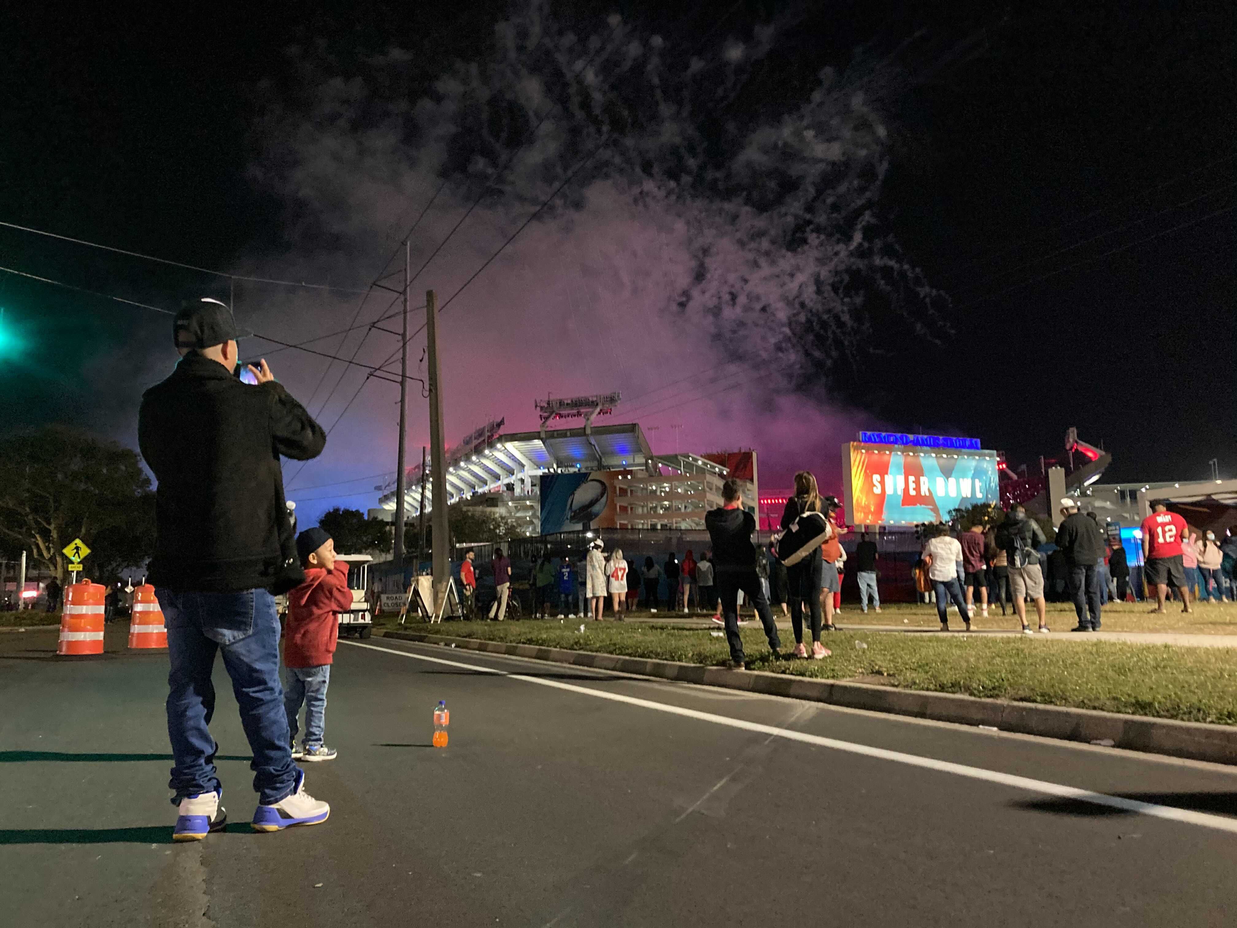 Raymond James Stadium in Tampa, FL on the eve of Super Bowl 55