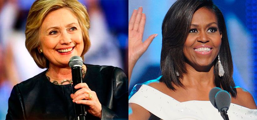 Hillary Clinton y Michelle Obama