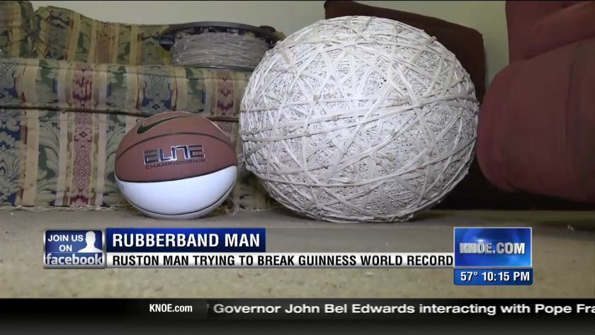 It's a record at a stretch giant rubber band ball masterpiece is sold  off