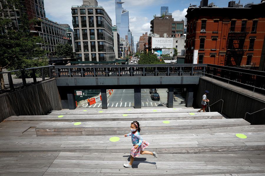 Elevated High Line Park re-opens following outbreak of the coronavirus disease (COVID-19) in New York City