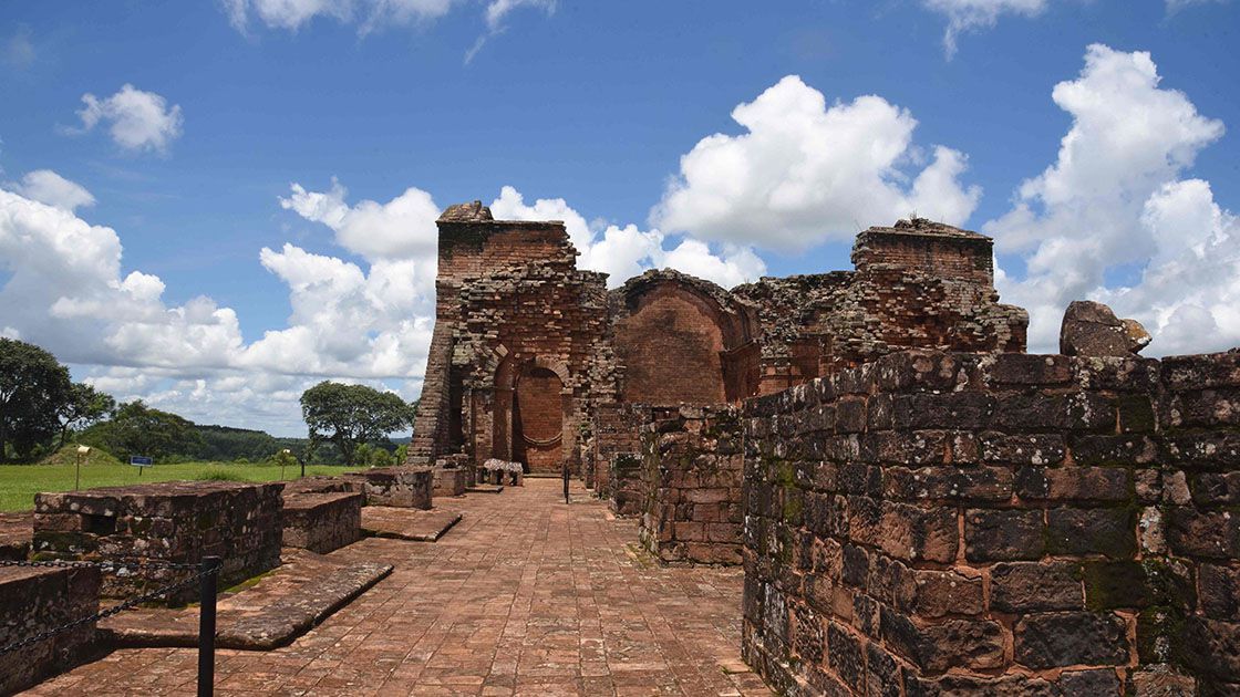 View of the ruins of the Jesuit Mission of Jesus de Tavarangue