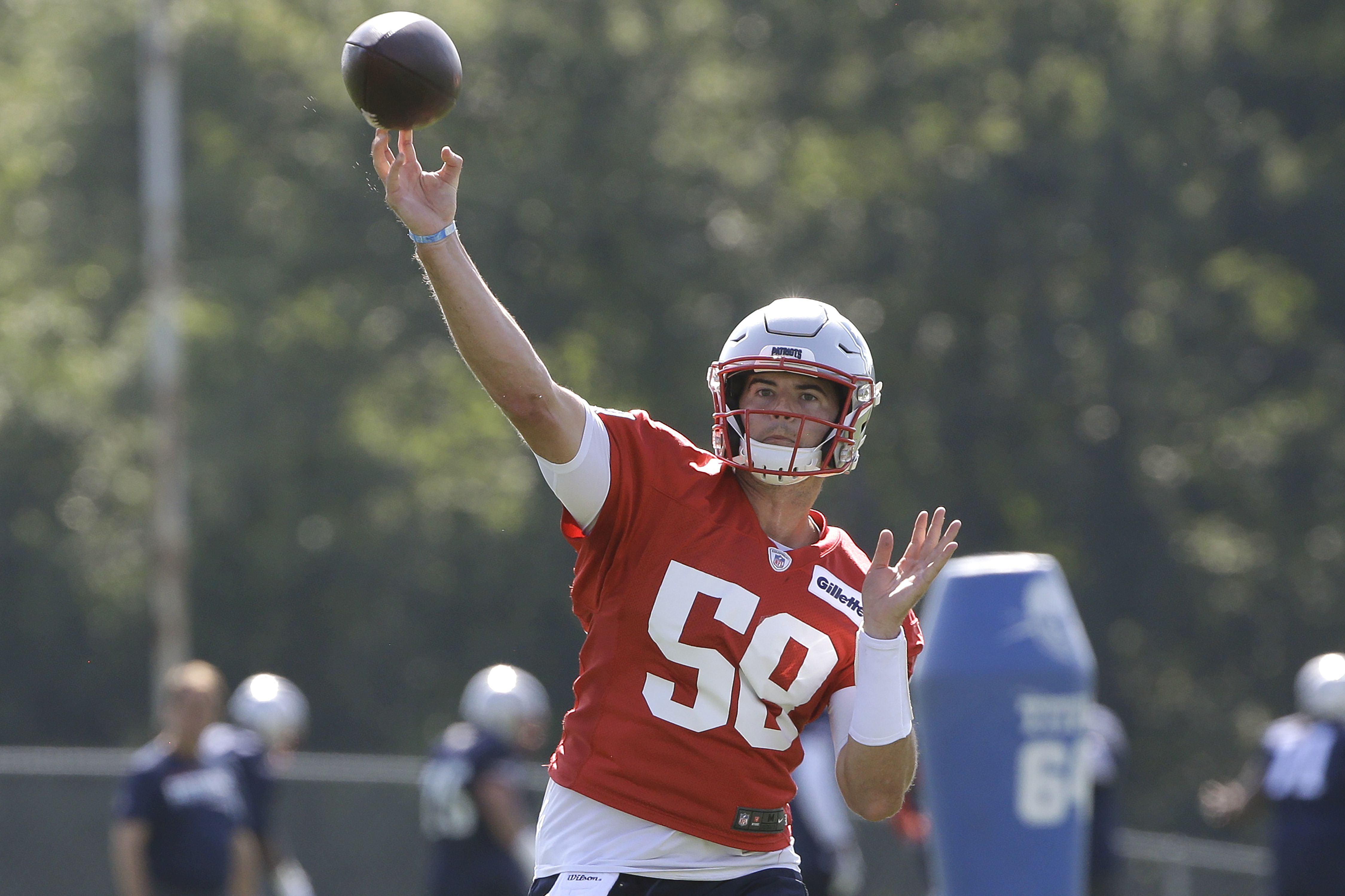 QB Jarrett Stidham limited at Patriots' padded practice