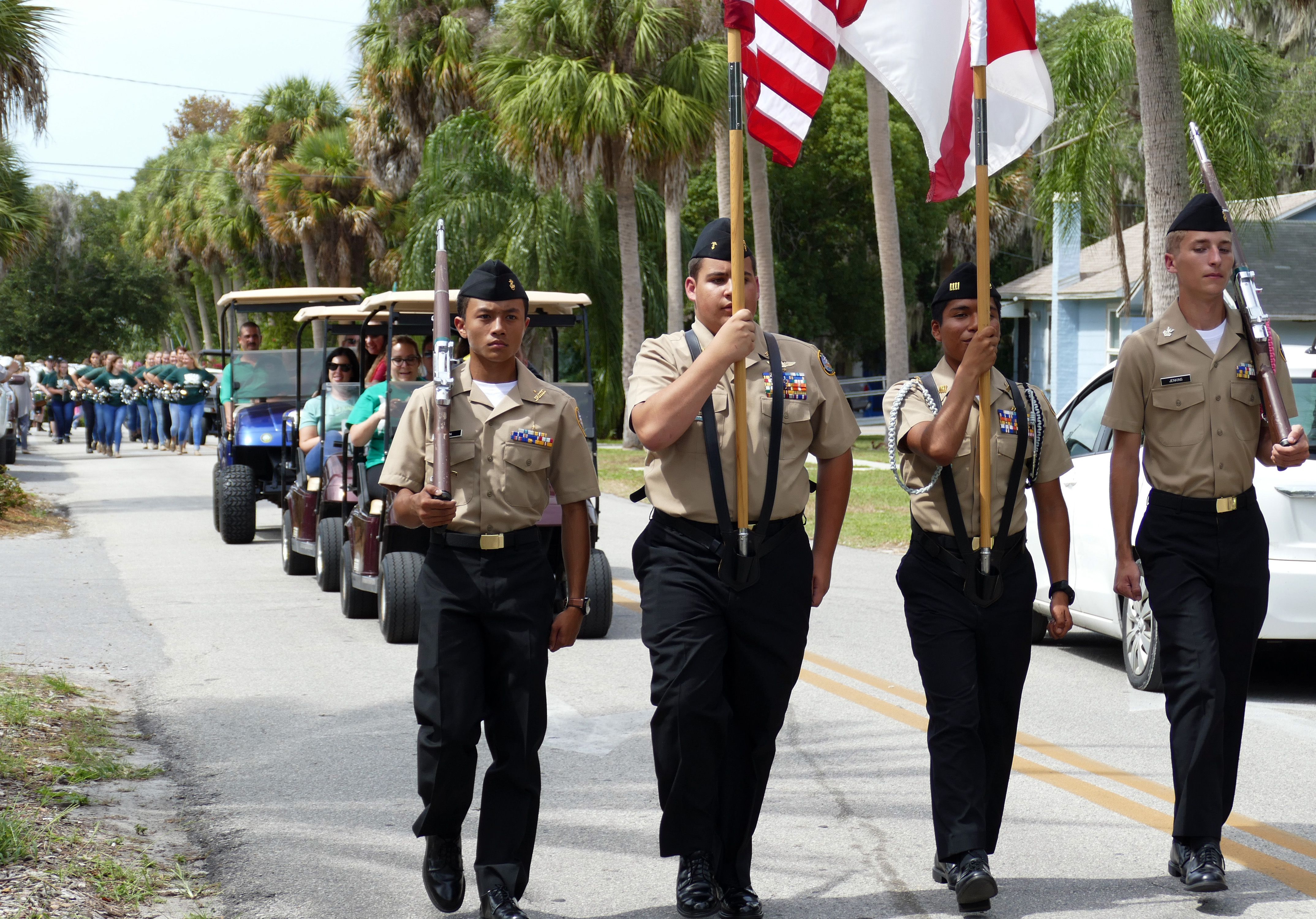 NJROTC Color Guard at the Rays game