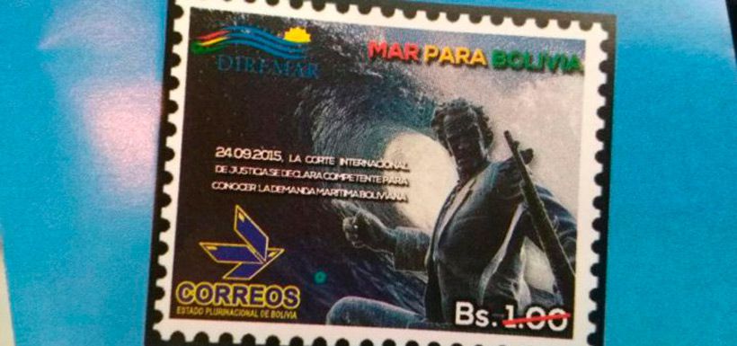 sello postal Bolivia demanda marítima