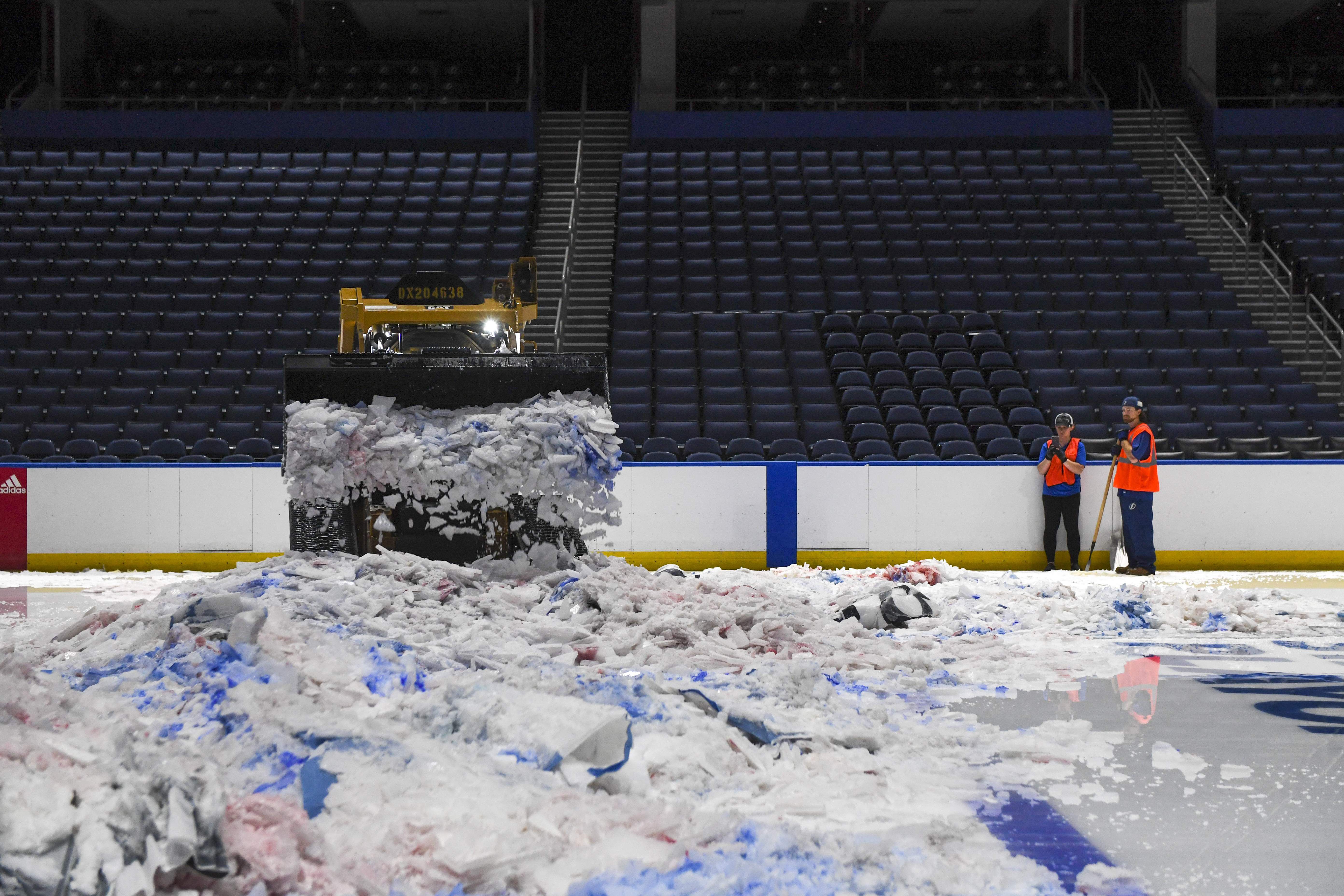 Rink ice from Tampa Bay Lightning's Amalie Arena used in limited