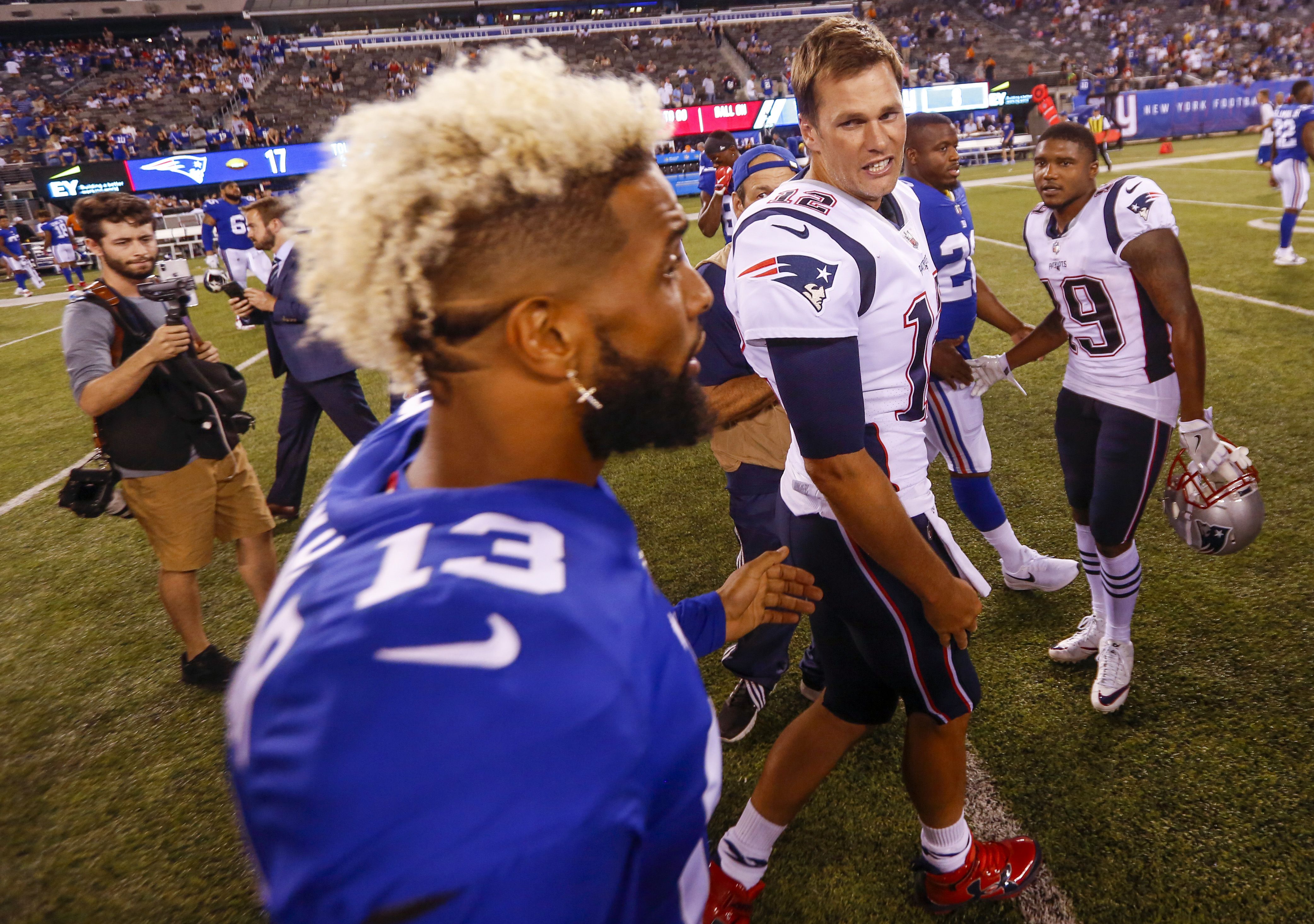 Tom Brady spotted talking to Odell Beckham Jr on the sideline and fans all  think the same thing