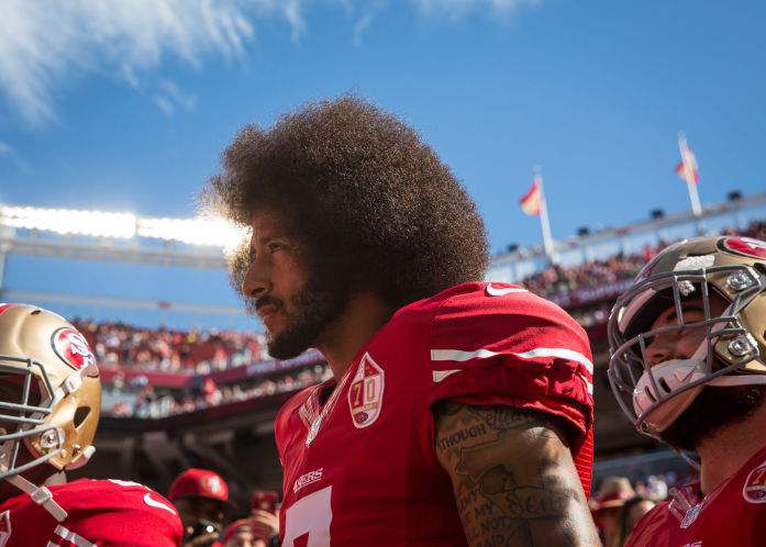 Colin Kaepernick's jersey is still a top seller, benefitting a league that  won't sign him