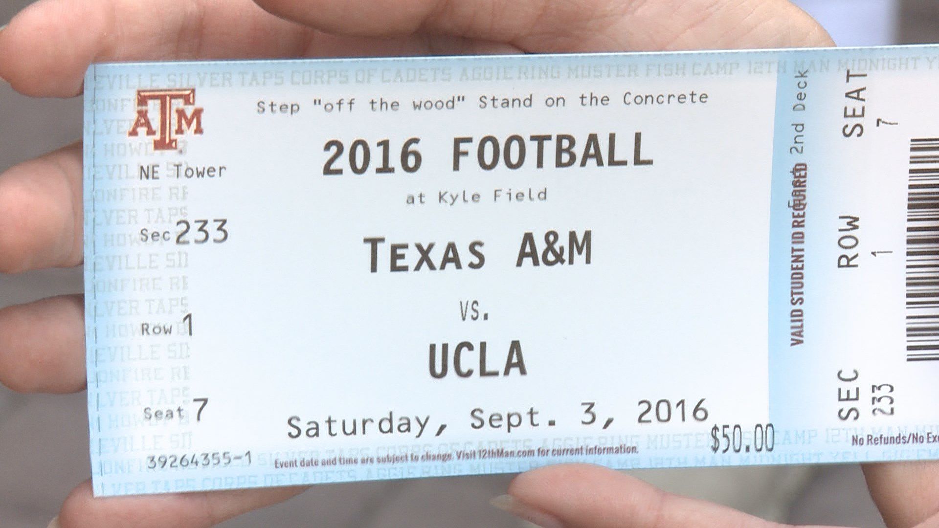 Texas A&M Aggies Stadium Bleacher Seat