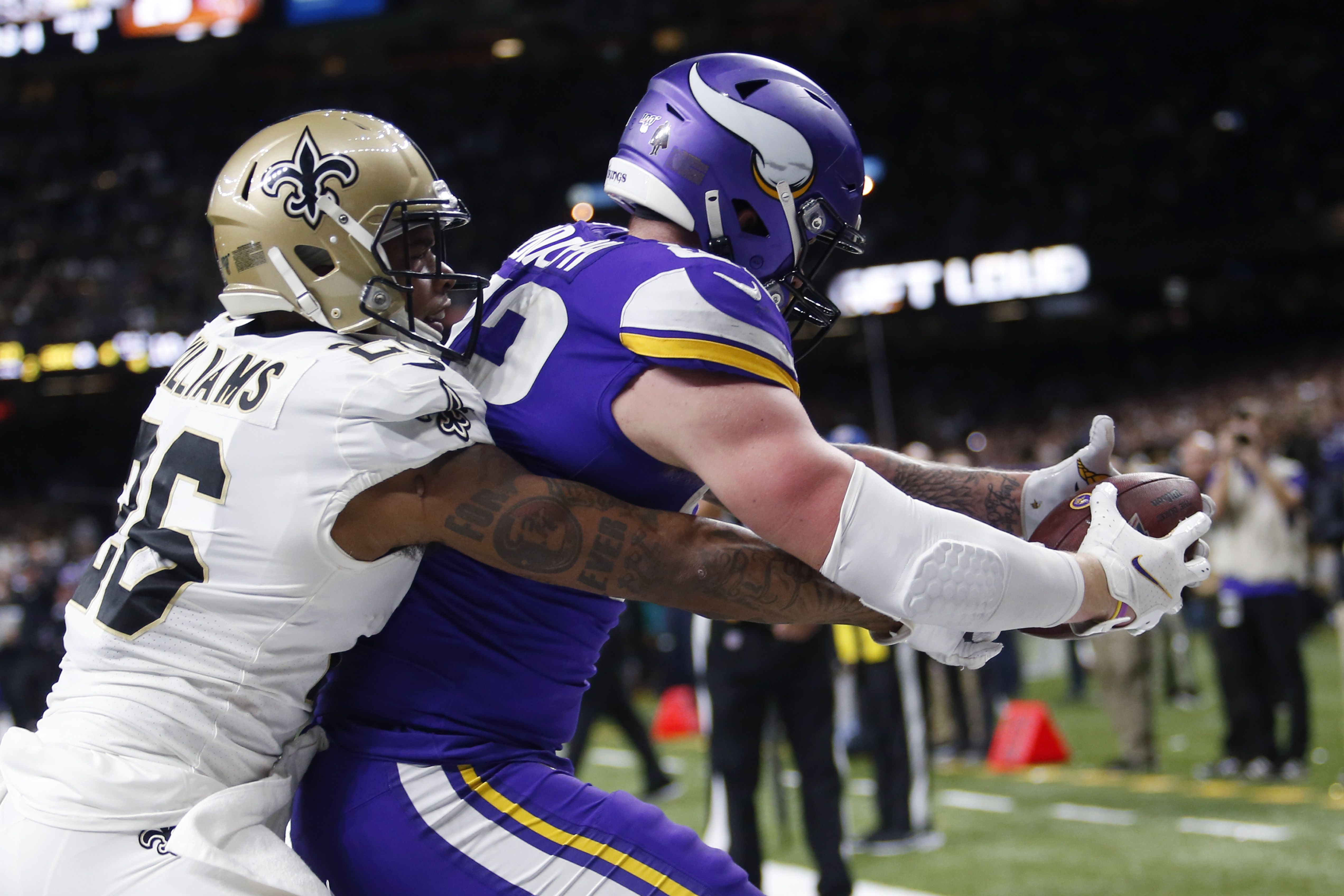 After Saints game, Vikings' Kyle Rudolph thought he donated gloves to  charity; they were sold instead, Saints