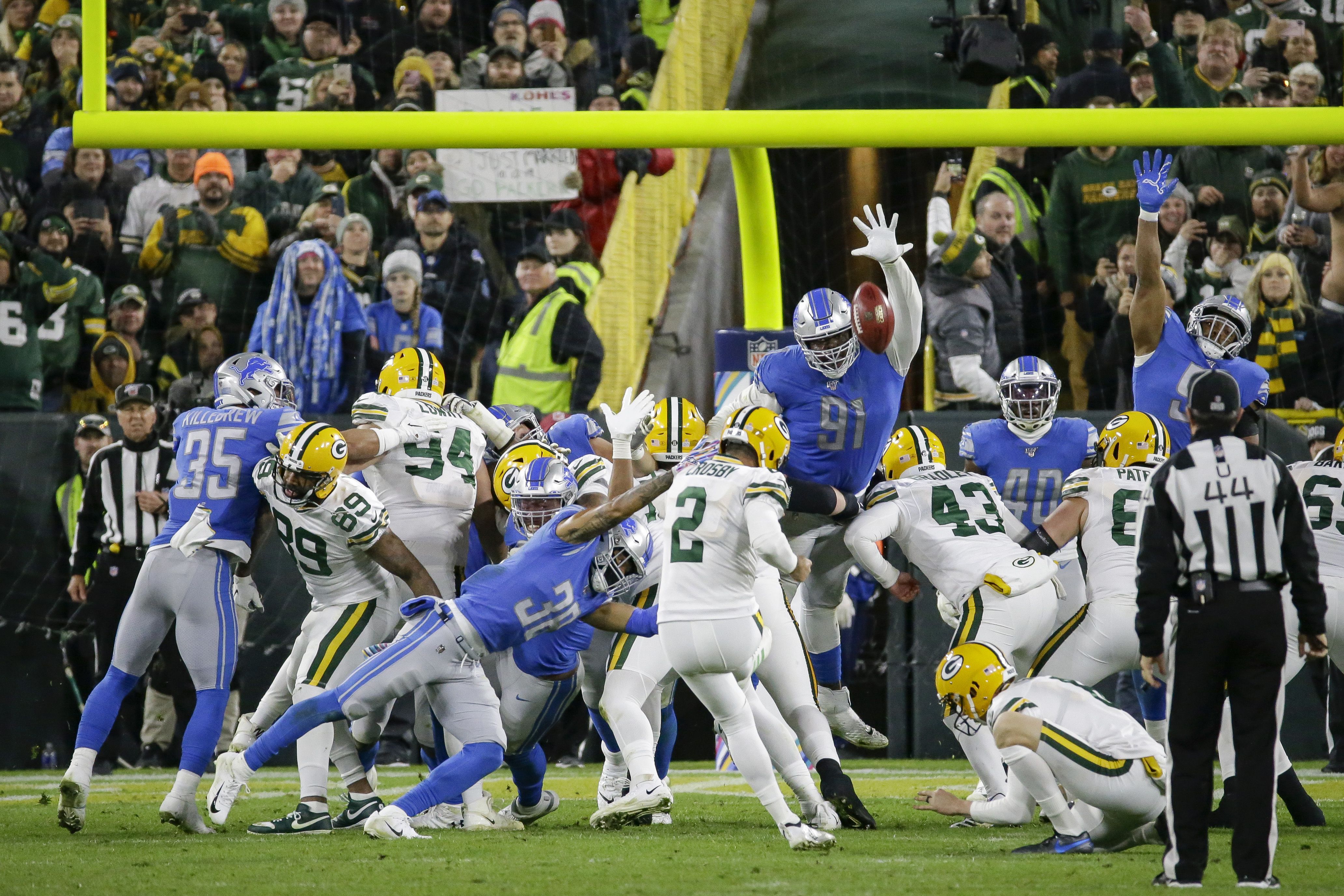 Detroit Lions blow massive opportunity at Green Bay. Blame refs, too