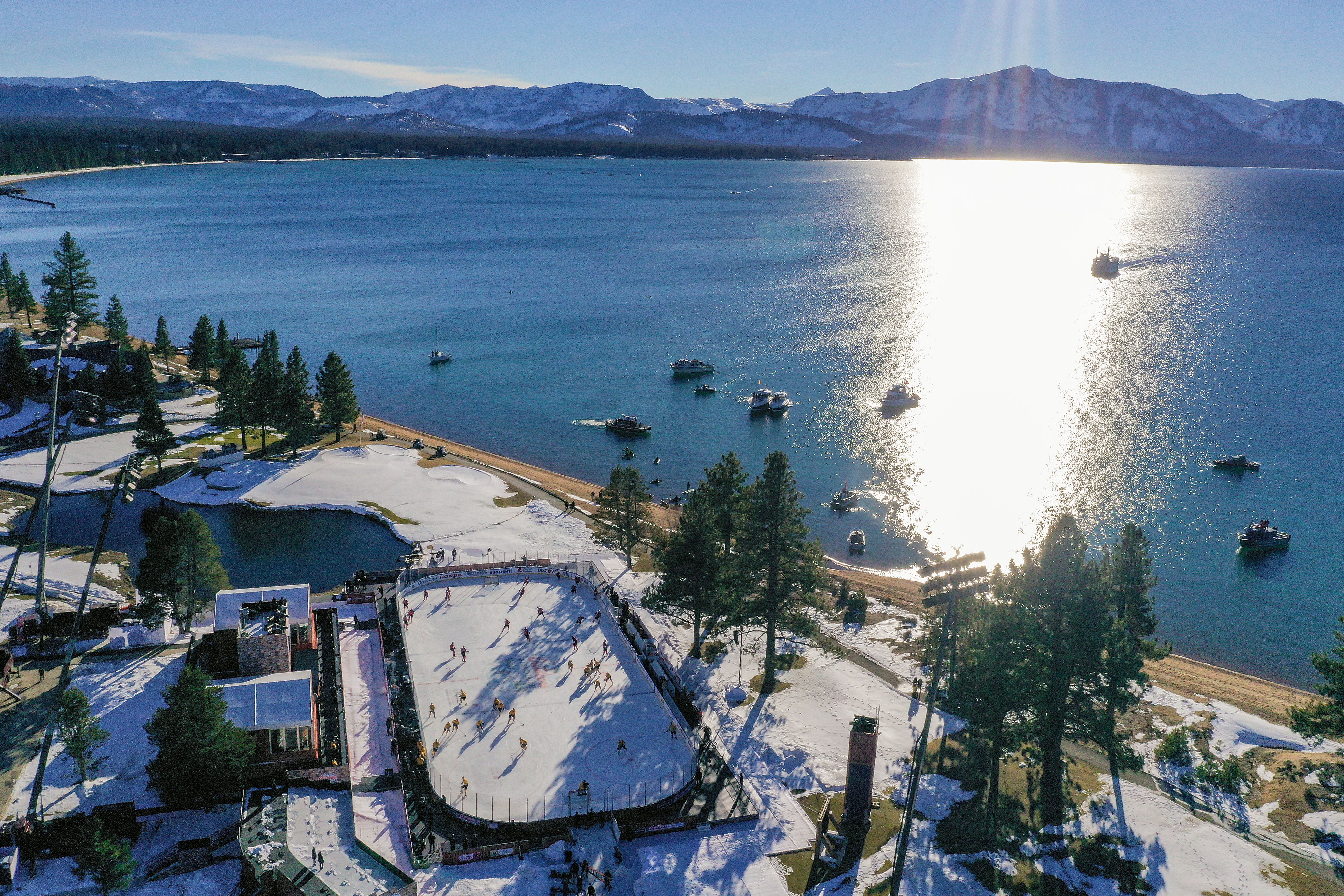 Photos: See what the Bruins' win over the Flyers in picturesque Lake Tahoe  looked like - The Boston Globe