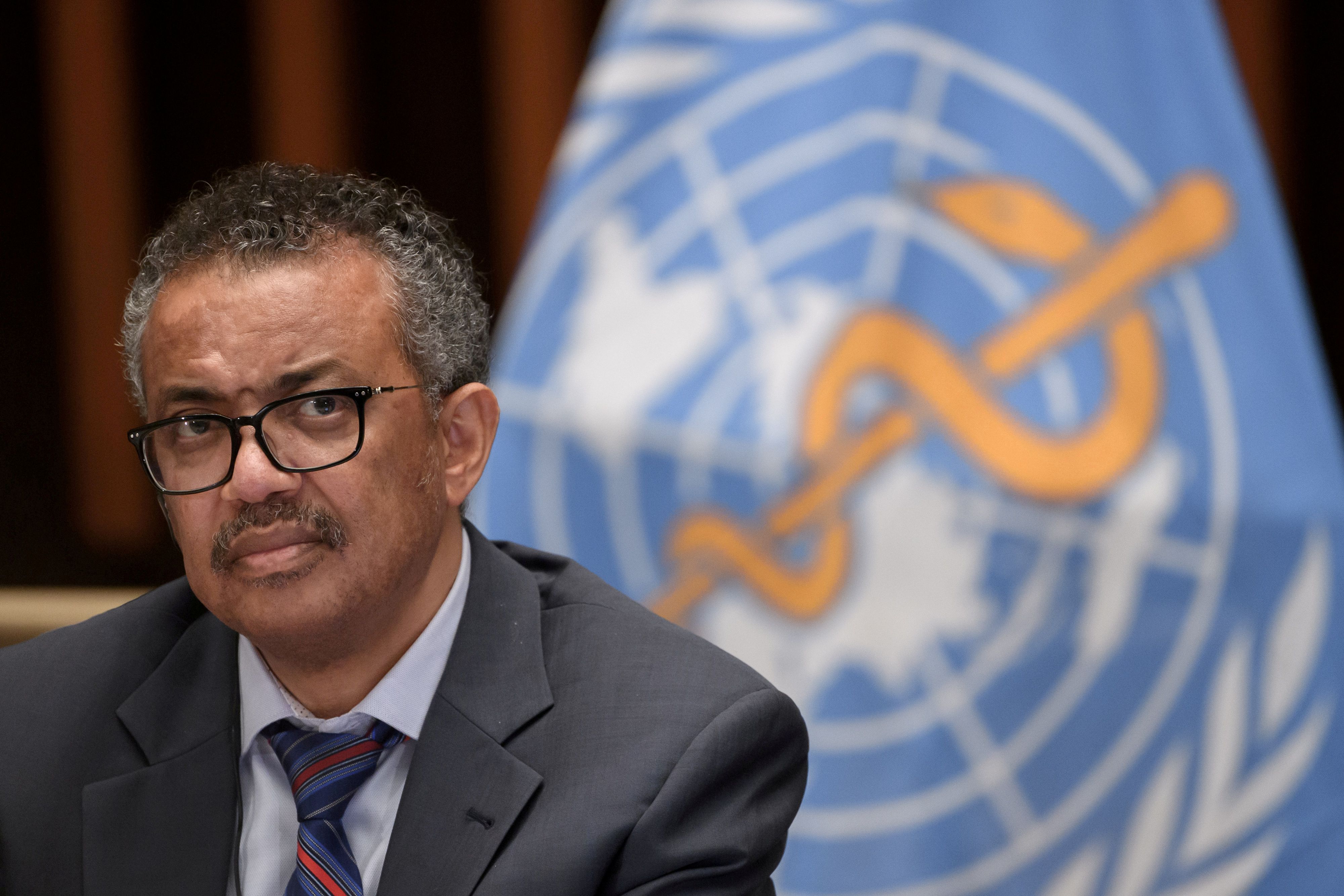 FILE PHOTO: World Health Organization Director-General Tedros Adhanom Ghebreyesus attends a news conference in Geneva