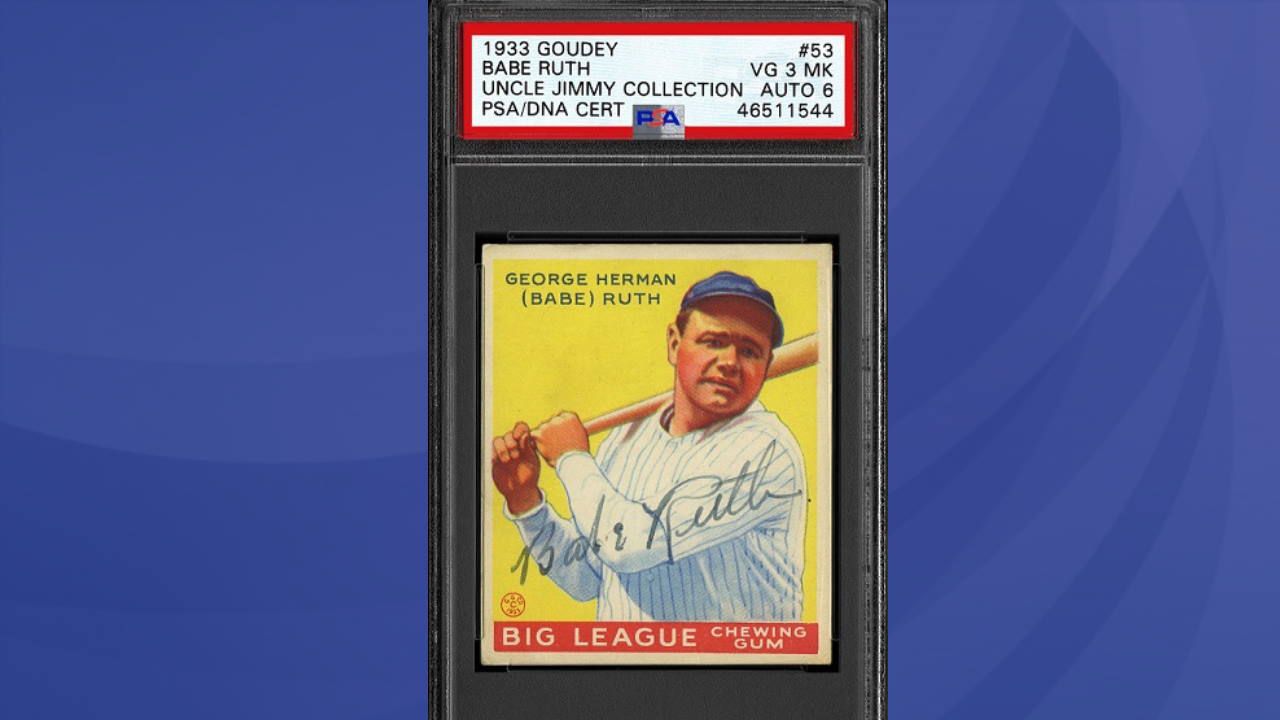 Went through some of my dad's collection today and thought you guys would  appreciate this Babe Ruth card with a game worn jersey piece. I remember  him opening up the pack and
