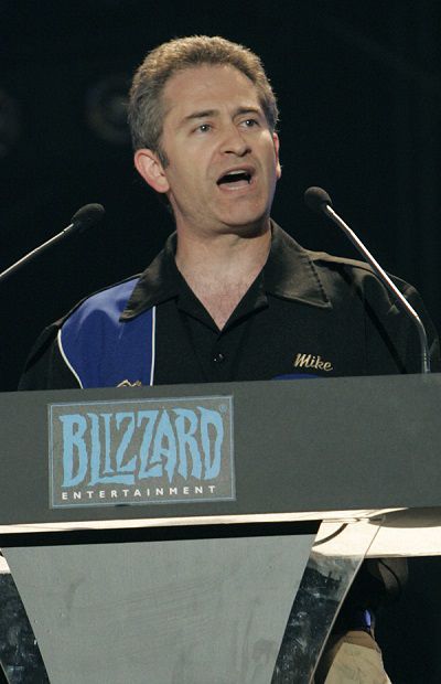 Mike Morhaime, president and co-founder of Blizzard Entertainment, introduces company's new 3D game "Starcraft 2" during the Blizzard World Wide Invitation in Seoul