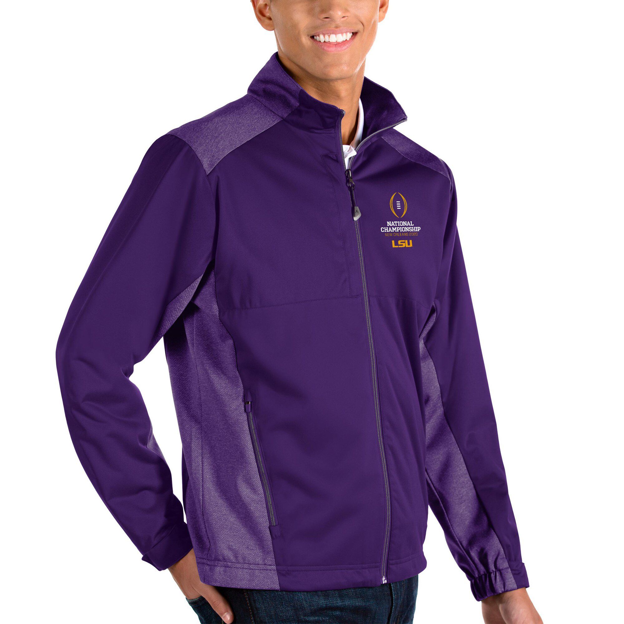 LSU Tigers Mitchell & Ness Premium Heavyweight Satin Round Vault Jacket -  Purple