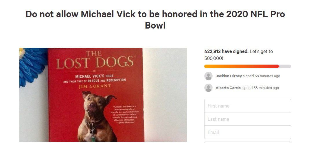 Change.org - Michael Vick has been named a Captain for the NFL Pro