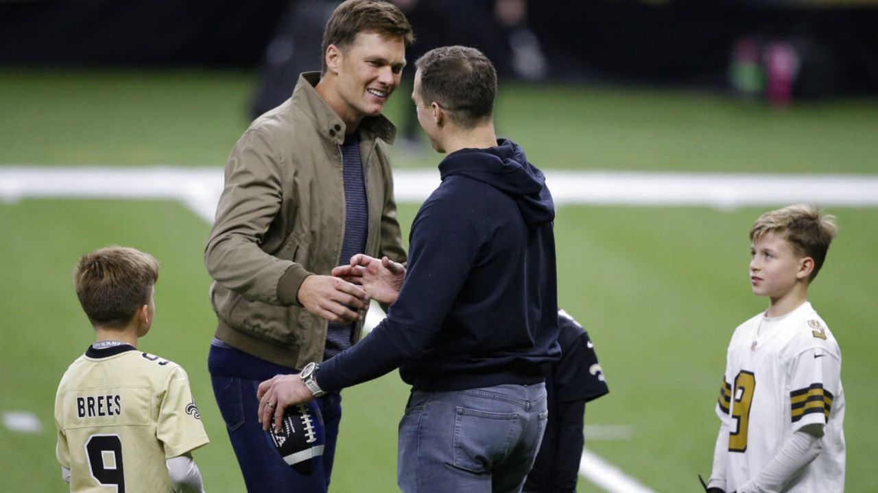 Tom Brady Plays Catch with Drew Brees' Son After Game